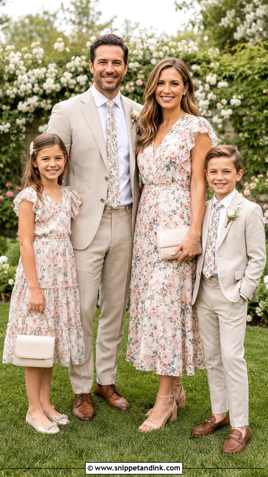 Garden Wedding Family Outfit - Snippet and Ink - 25 Matching Family Outfits for Wedding