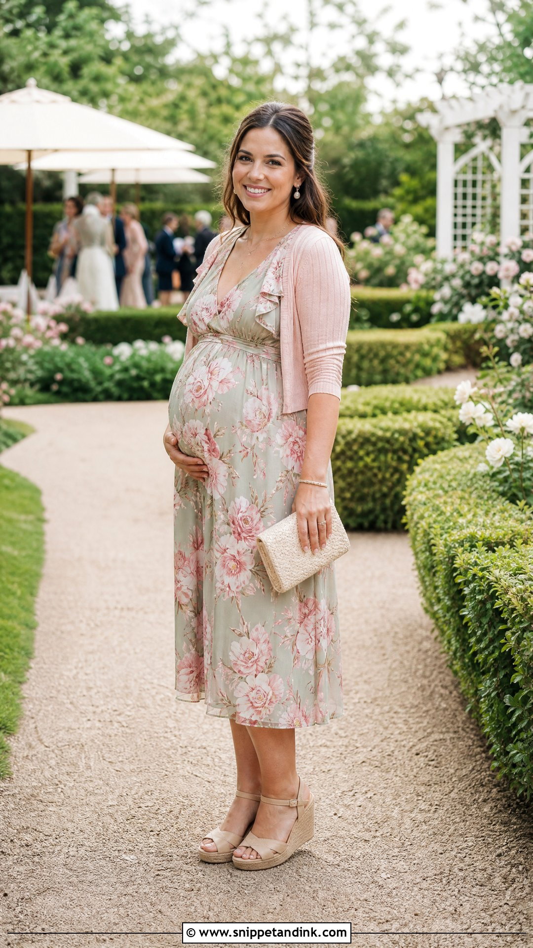 Garden Wedding Maternity Dress Outfit - Snippet and Ink - 20 Pregnancy Outfits for Wedding