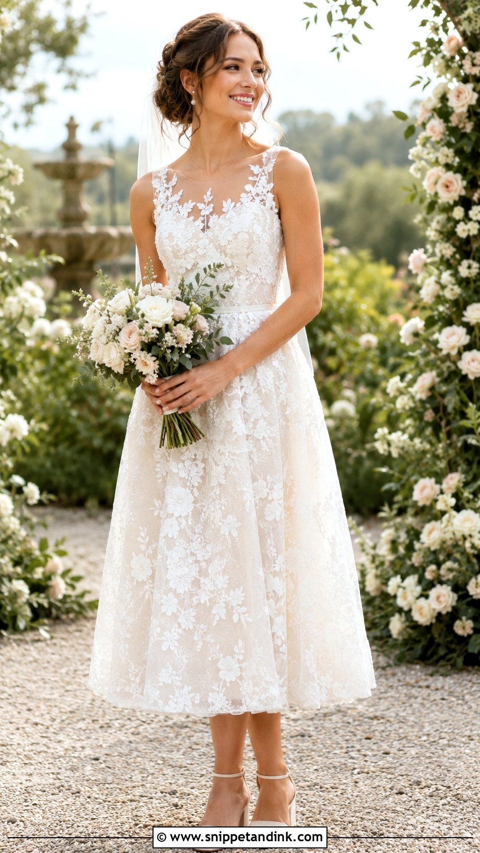 Garden Wedding Tea Length Dress - Snippet and Ink - 25 Midi Wedding Dress Tea Length Ideas
