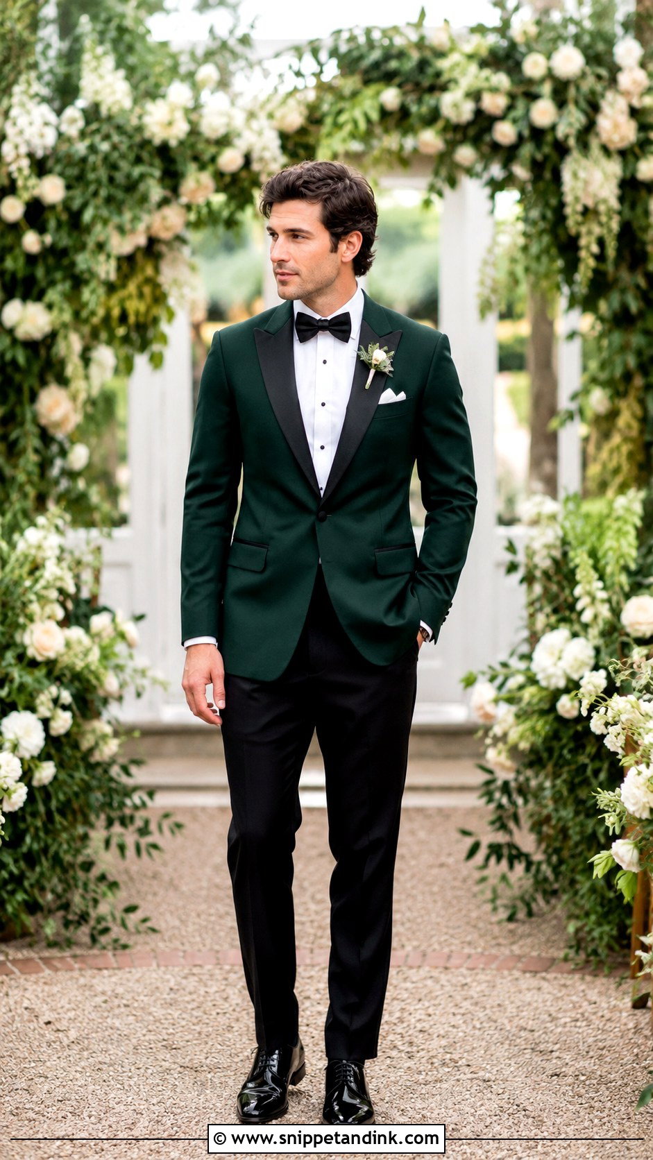Garden Wedding Tuxedo Look - Snippet and Ink - 30 Tuxedo Wedding Ideas