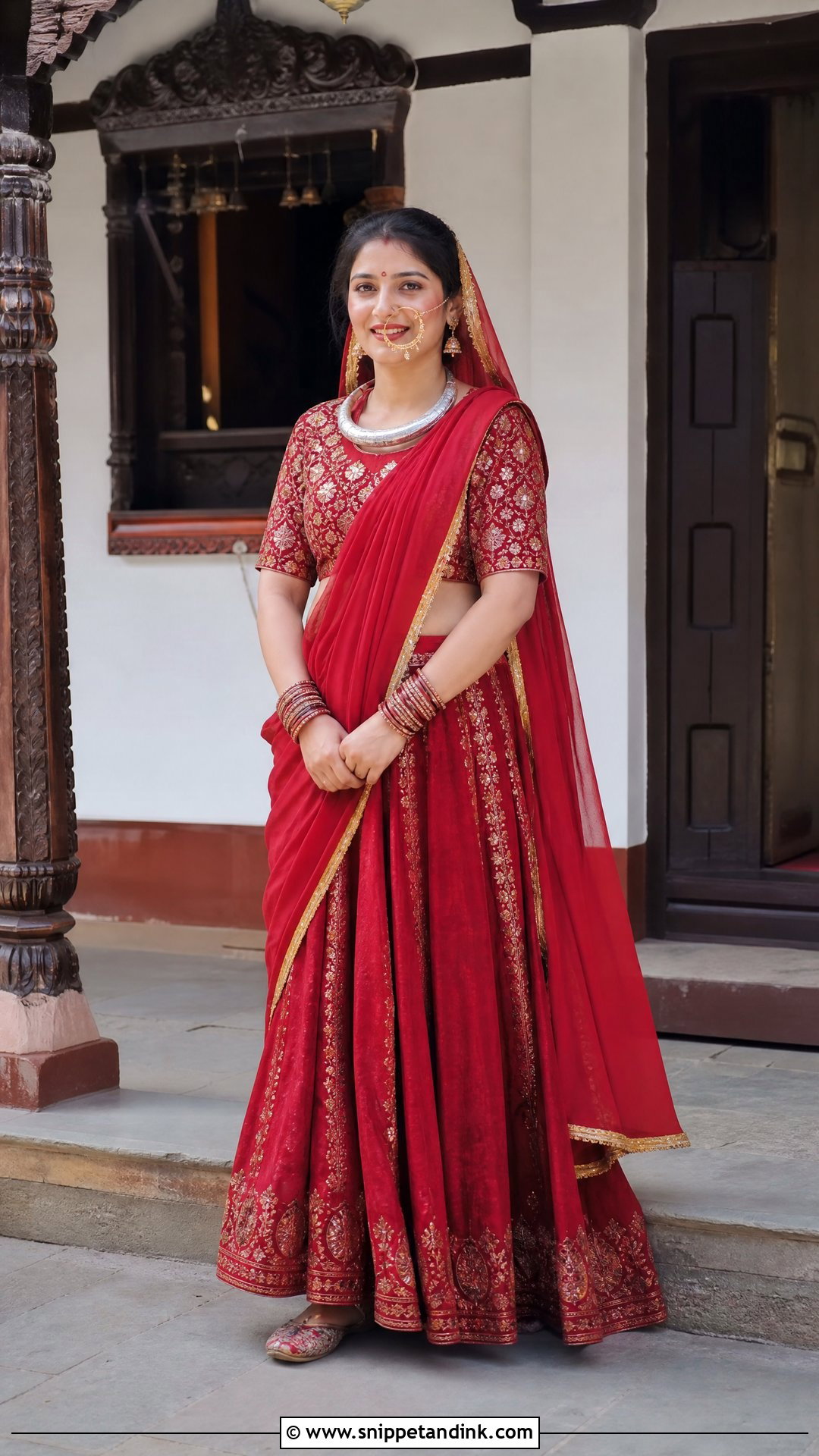 Garhwali Bride With Hansuli And Red Ghagra - Snippet and Ink - 25 Garhwali Bride Ideas