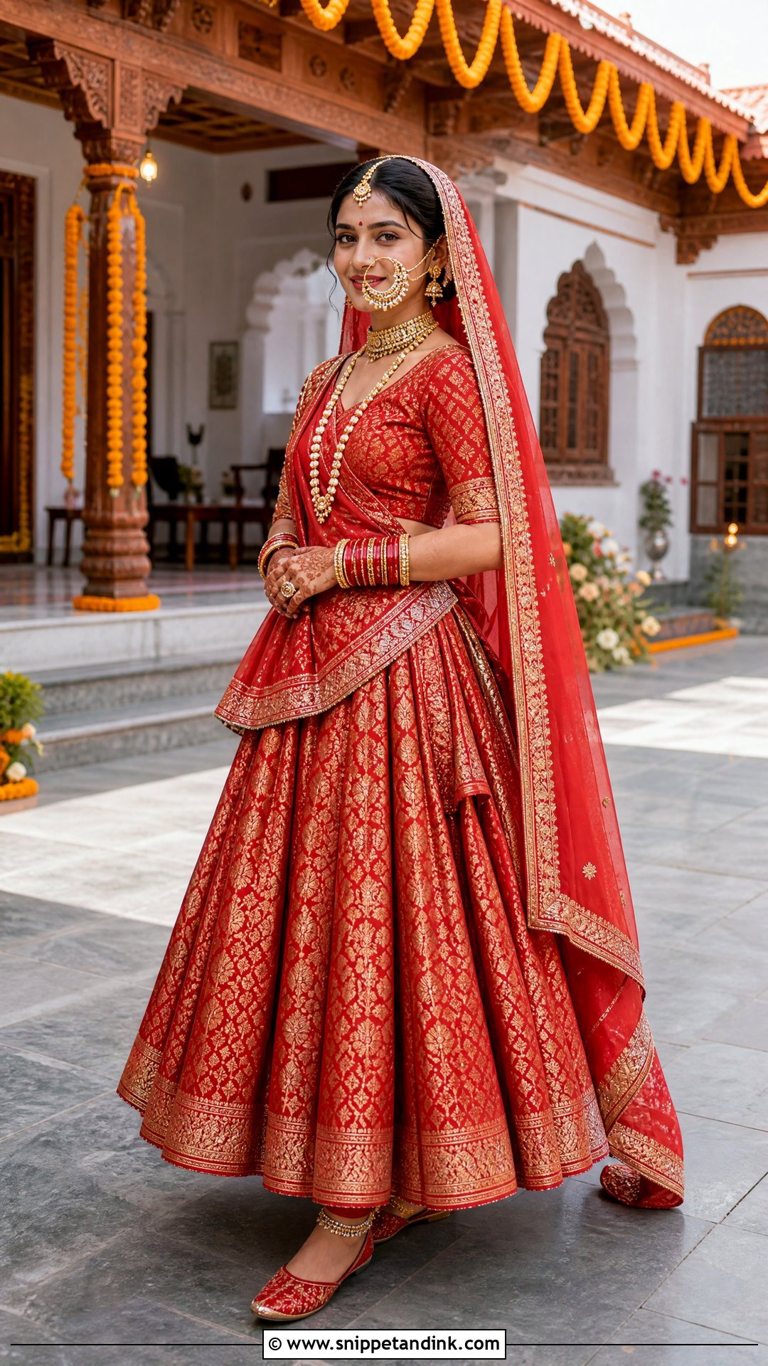 Garhwali Bride With Tehri Nath And Red Lehenga - Snippet and Ink - 25 Garhwali Bride Ideas