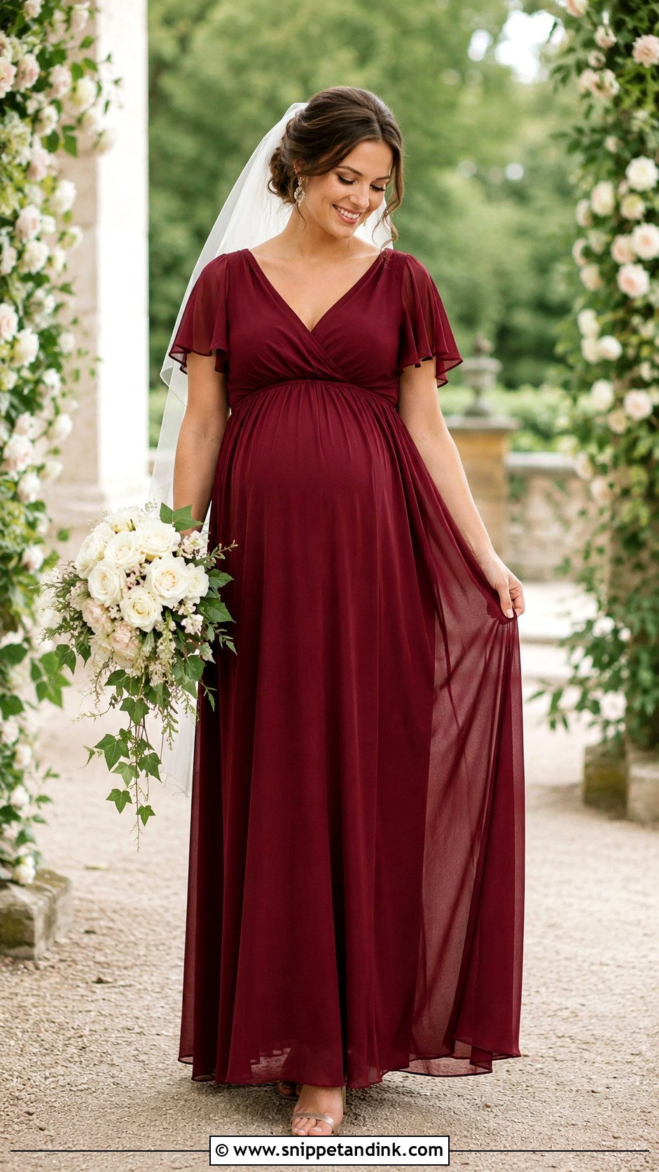 Garnet Empire Waist Wedding Dress - Snippet and Ink - 20 Garnet Wedding Dress Ideas