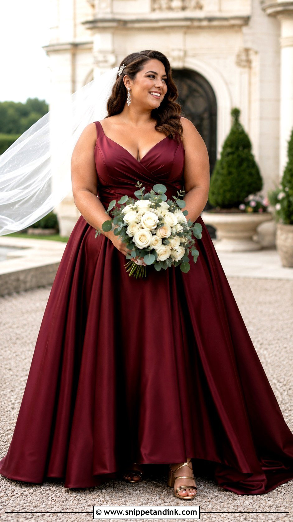 Garnet Plus Size A Line Wedding Dress - Snippet and Ink - 20 Garnet Wedding Dress Ideas
