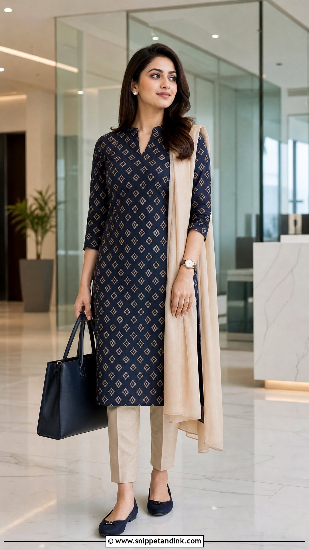 Geometric Printed Office Salwar Suit - Snippet and Ink - 20 Printed Salwar Suit Ideas