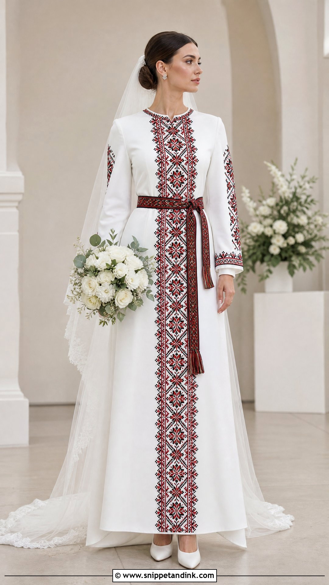 Geometric Ukrainian Wedding Dress - Snippet and Ink - 20 Ukrainian Wedding Dress Ideas
