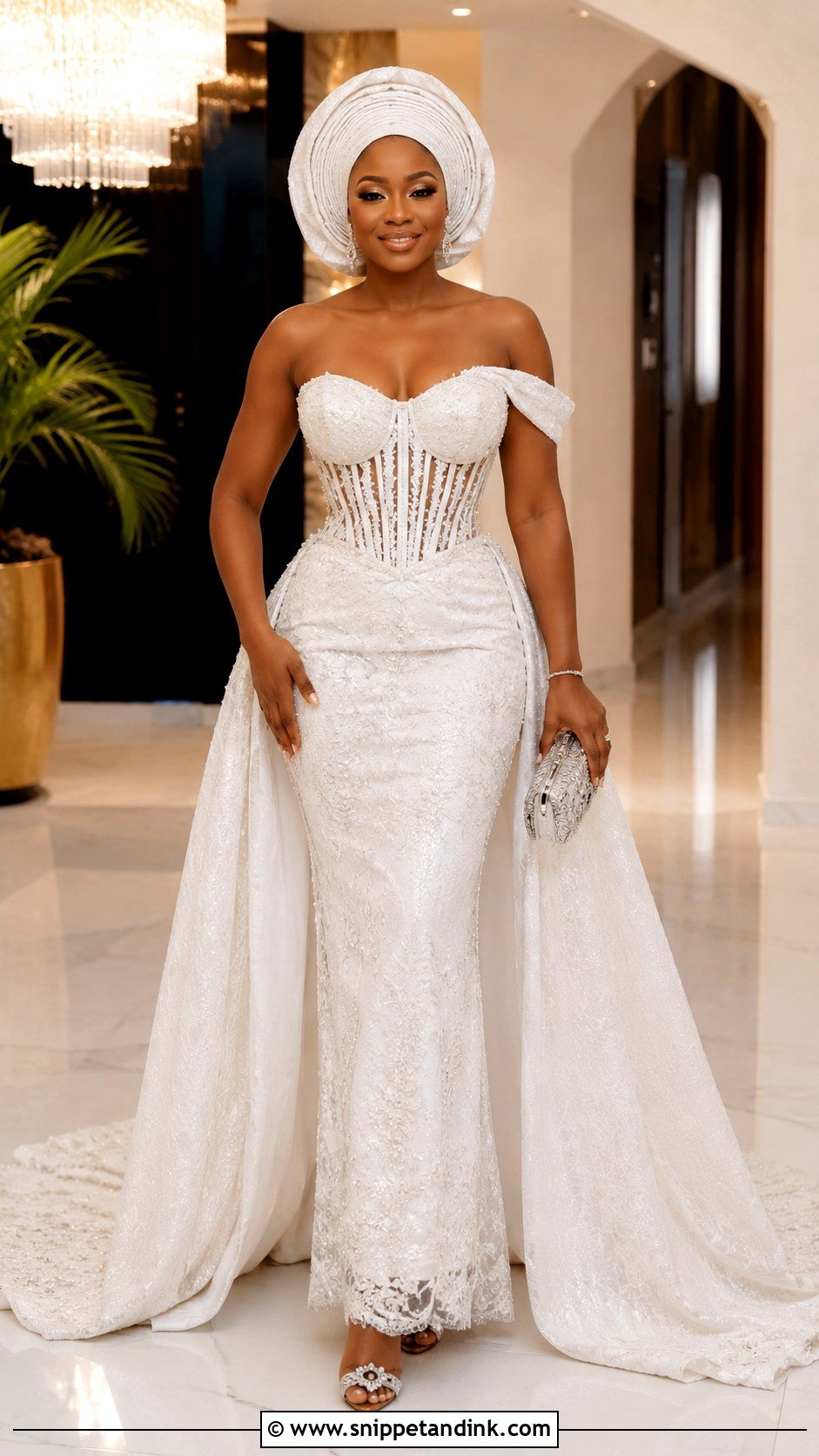 George Fabric Corset Wedding Dress - Snippet and Ink - 20 Modern African Wedding Dresses