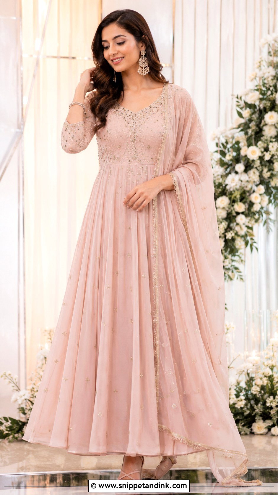 Georgette Anarkali Gown With Dupatta - Snippet and Ink - 25 Anarkali Gown with Dupatta Ideas