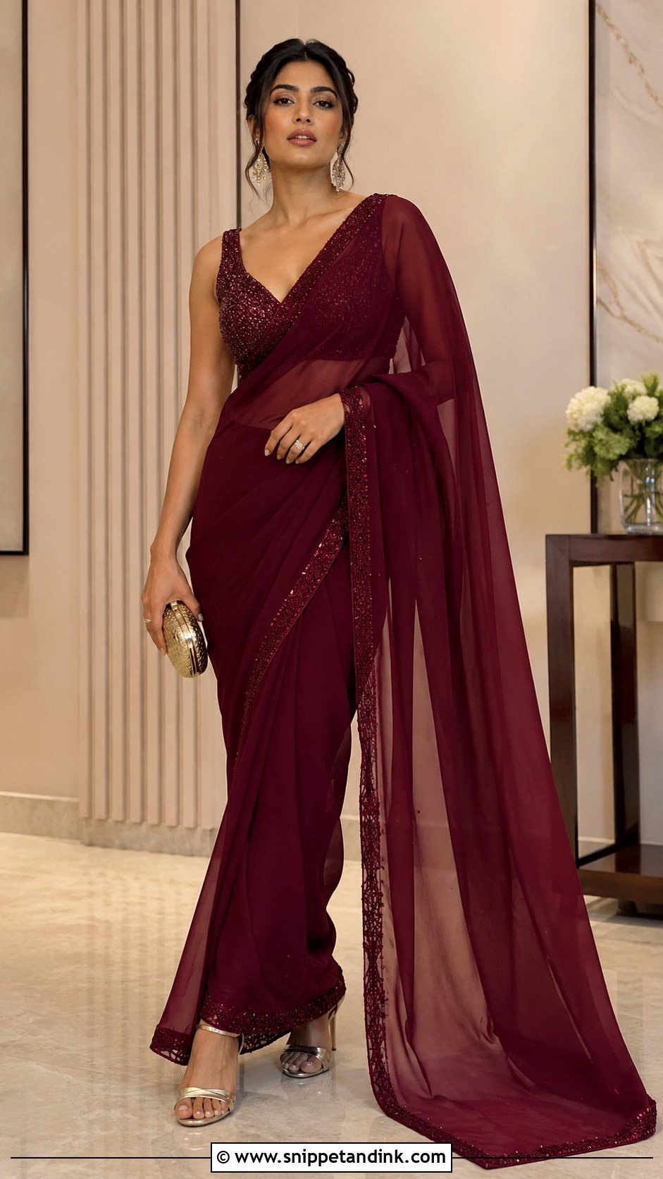 Georgette Sadi Dress With Embellished Blouse - Snippet and Ink - 20 Sadi Dress Ideas