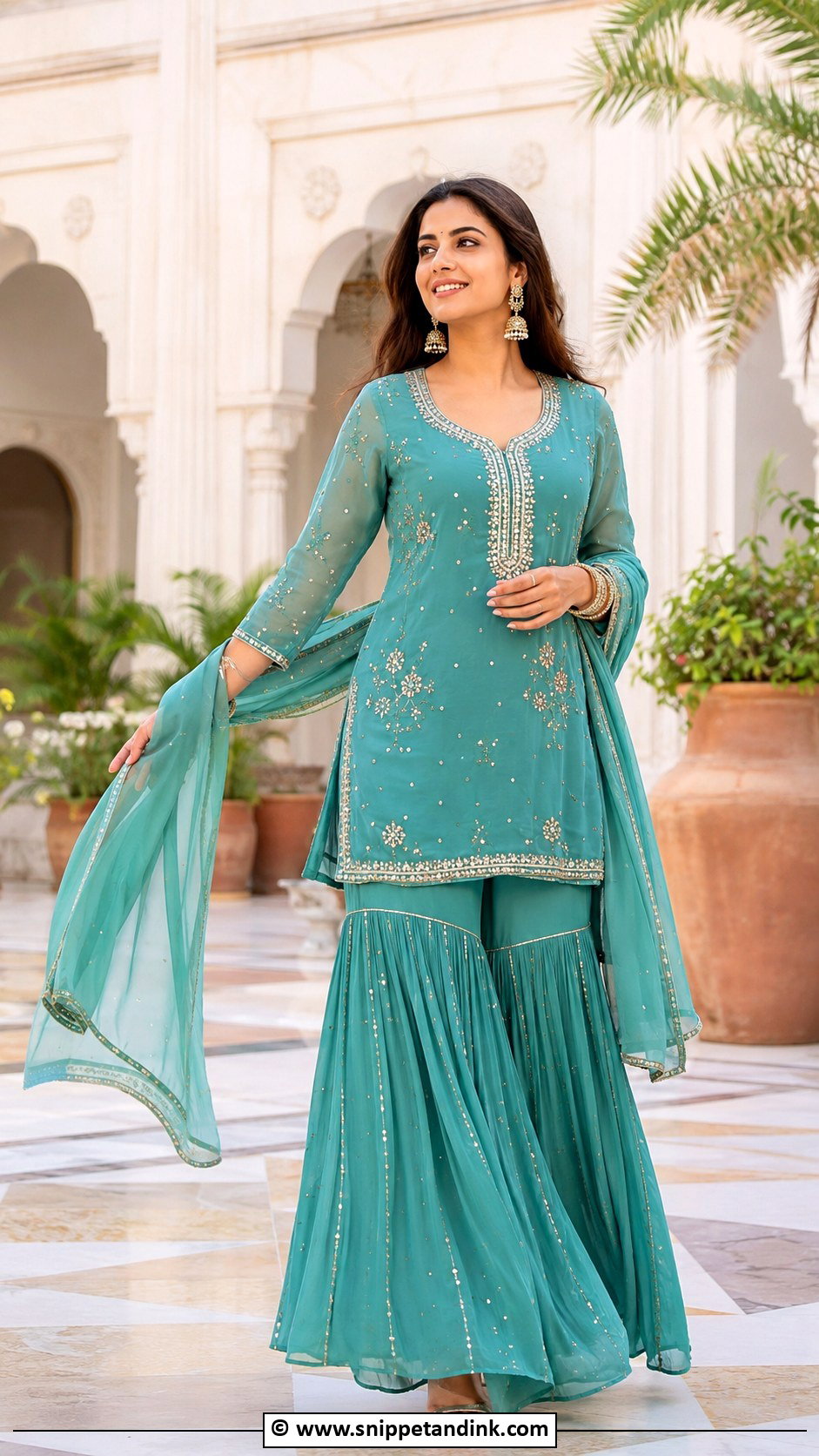 Georgette Sarara Dress - Snippet and Ink - 30 Sarara Dress Indian Weddings Ideas