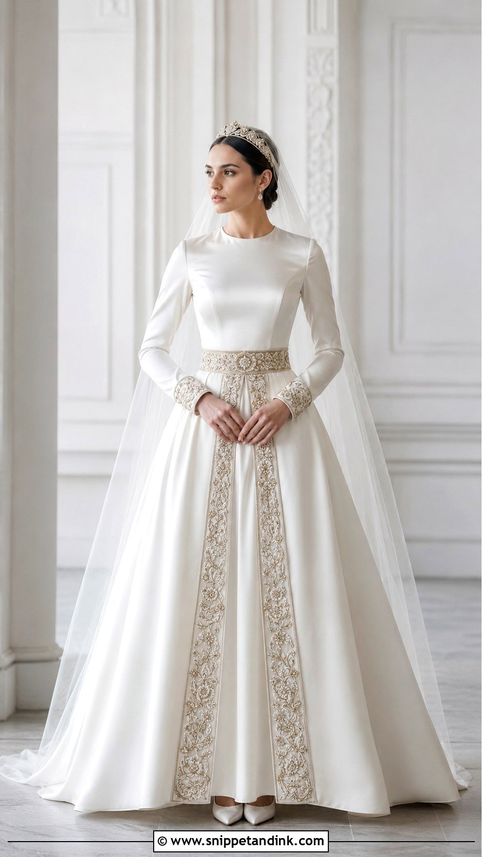 Georgian Wedding Dress With Embroidered Belt - Snippet and Ink - 20 Georgian Traditional Wedding Dress Ideas
