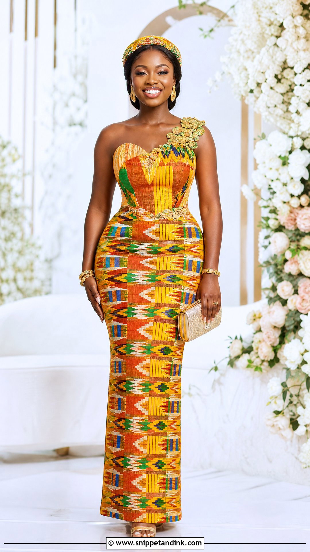Ghanaian Kente Bridal Dress - Snippet and Ink - 20 Traditional Bride Dress Ideas