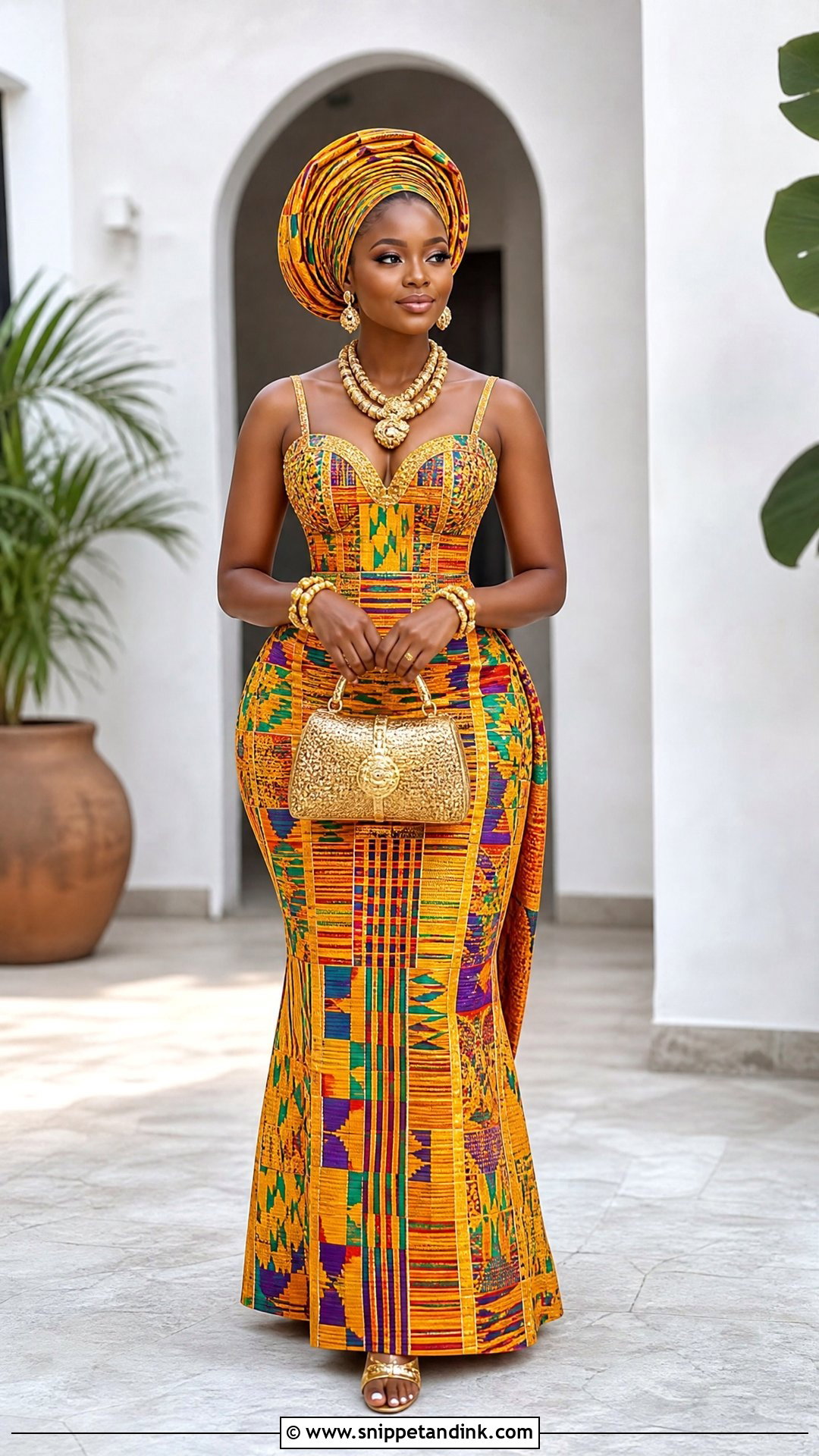 Ghanaian Kente Bridal Dress - Snippet and Ink - 20 Traditional Bridal Dresses