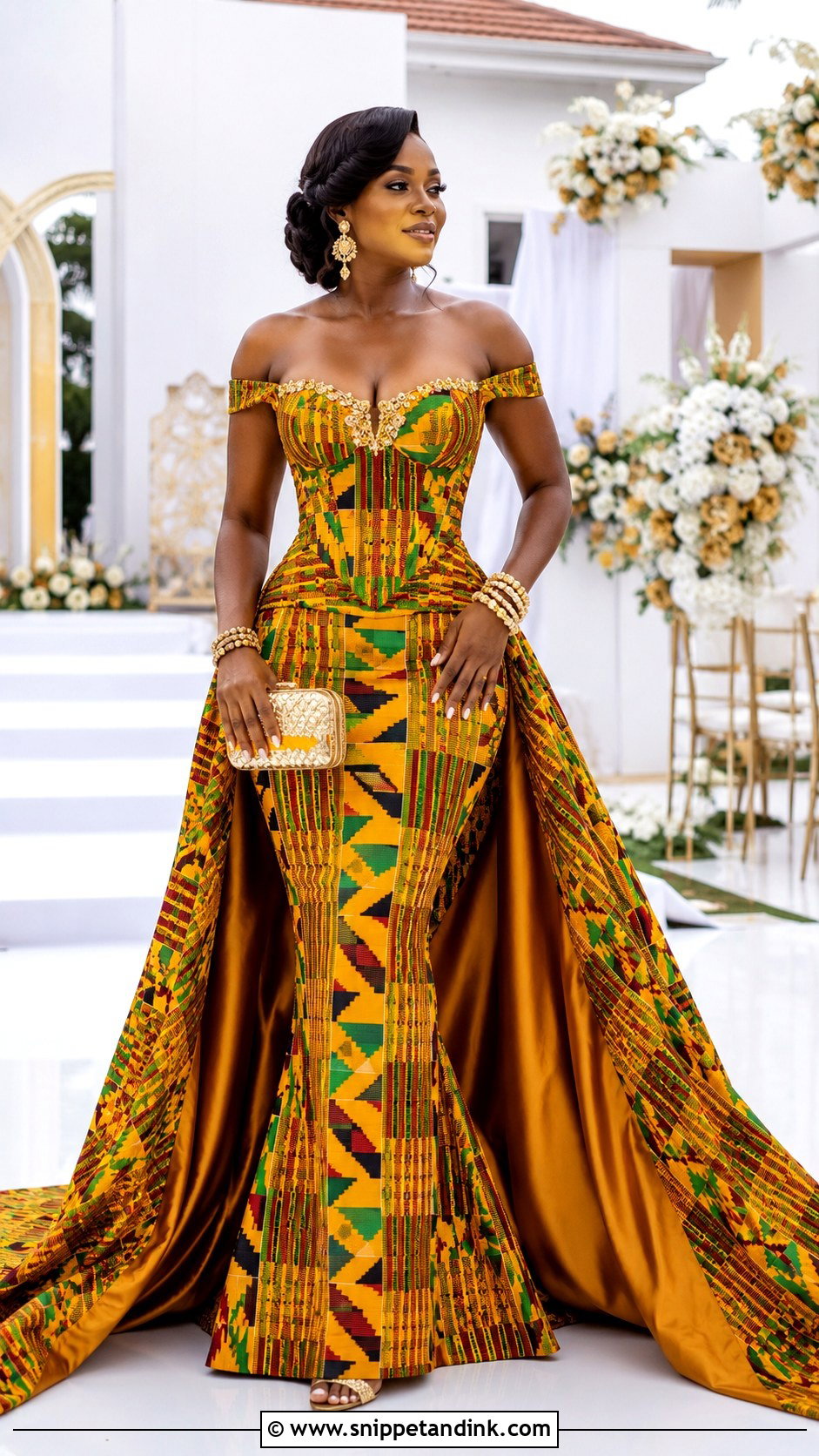 Ghanaian Kente Bridal Outfit - Snippet and Ink - 20 African Bridal Ideas