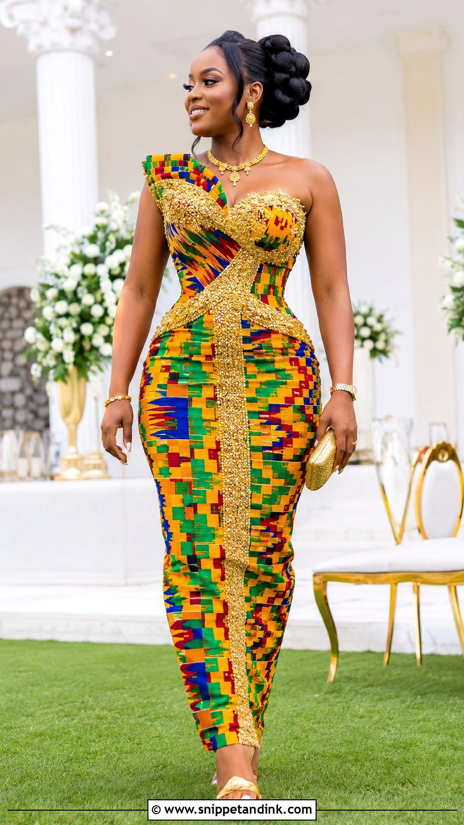 Ghanaian Kente Wedding Dress - Snippet and Ink - 25 Traditional Dresses for Wedding