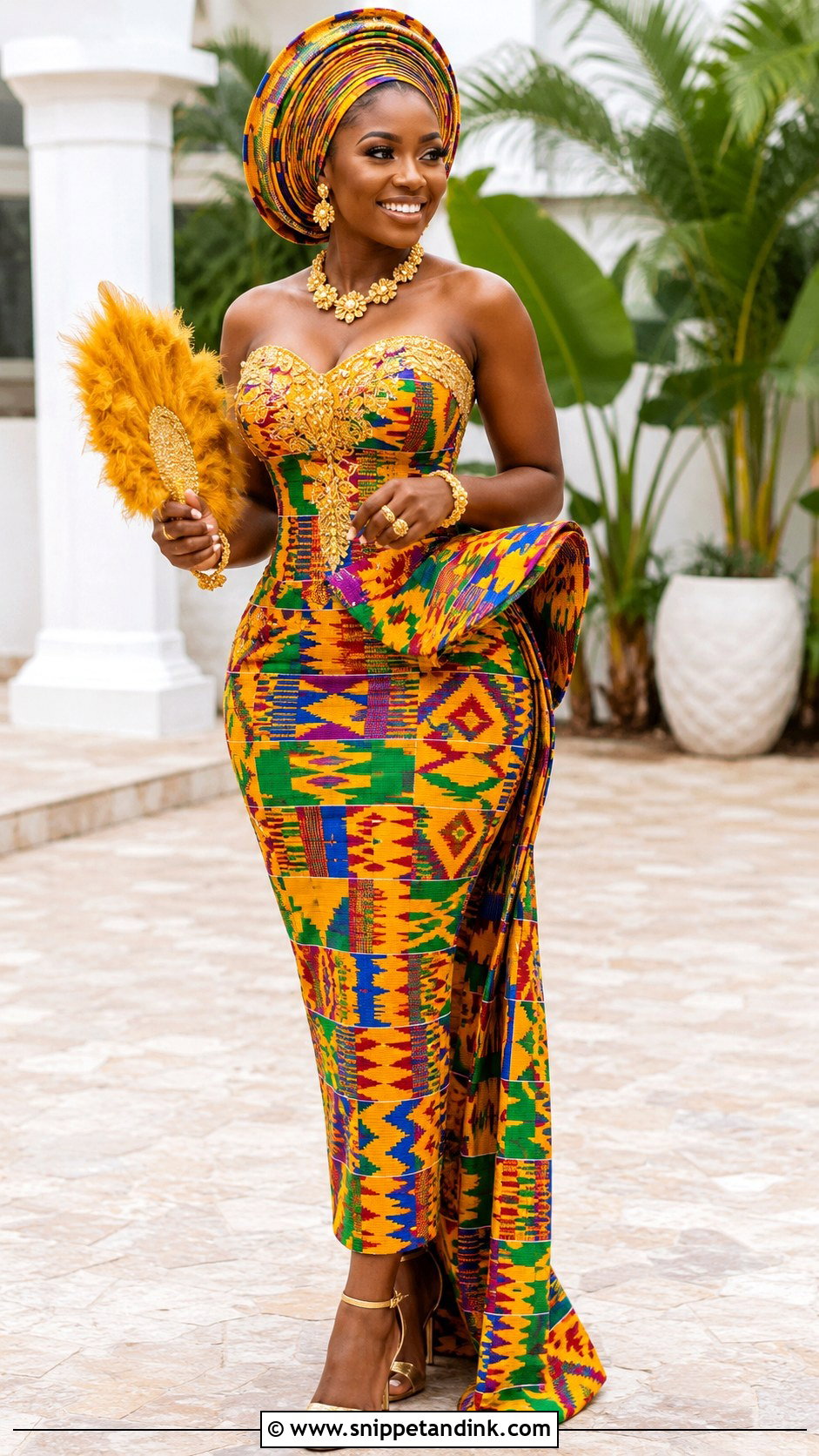 Ghanaian Kente Wedding Dress - Snippet and Ink - 30 Traditional Wedding Dresses