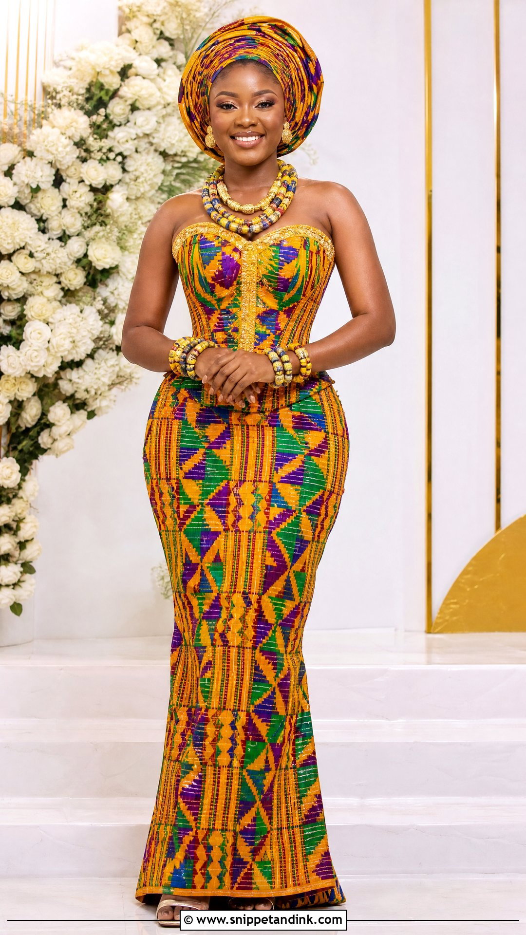Ghanaian Traditional Marriage Dress With Kente - Snippet and Ink - 20 Traditional Marriage Dress for Women Ideas
