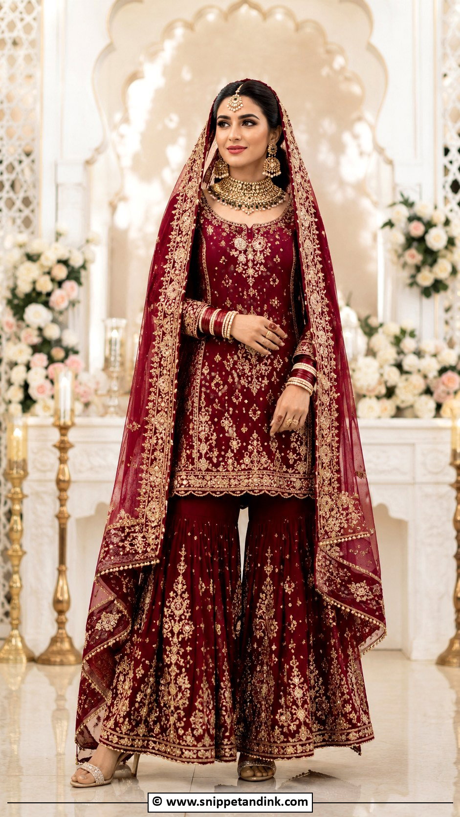Gharara Barat Bride Outfit - Snippet and Ink - 30 Barat Bride Ideas