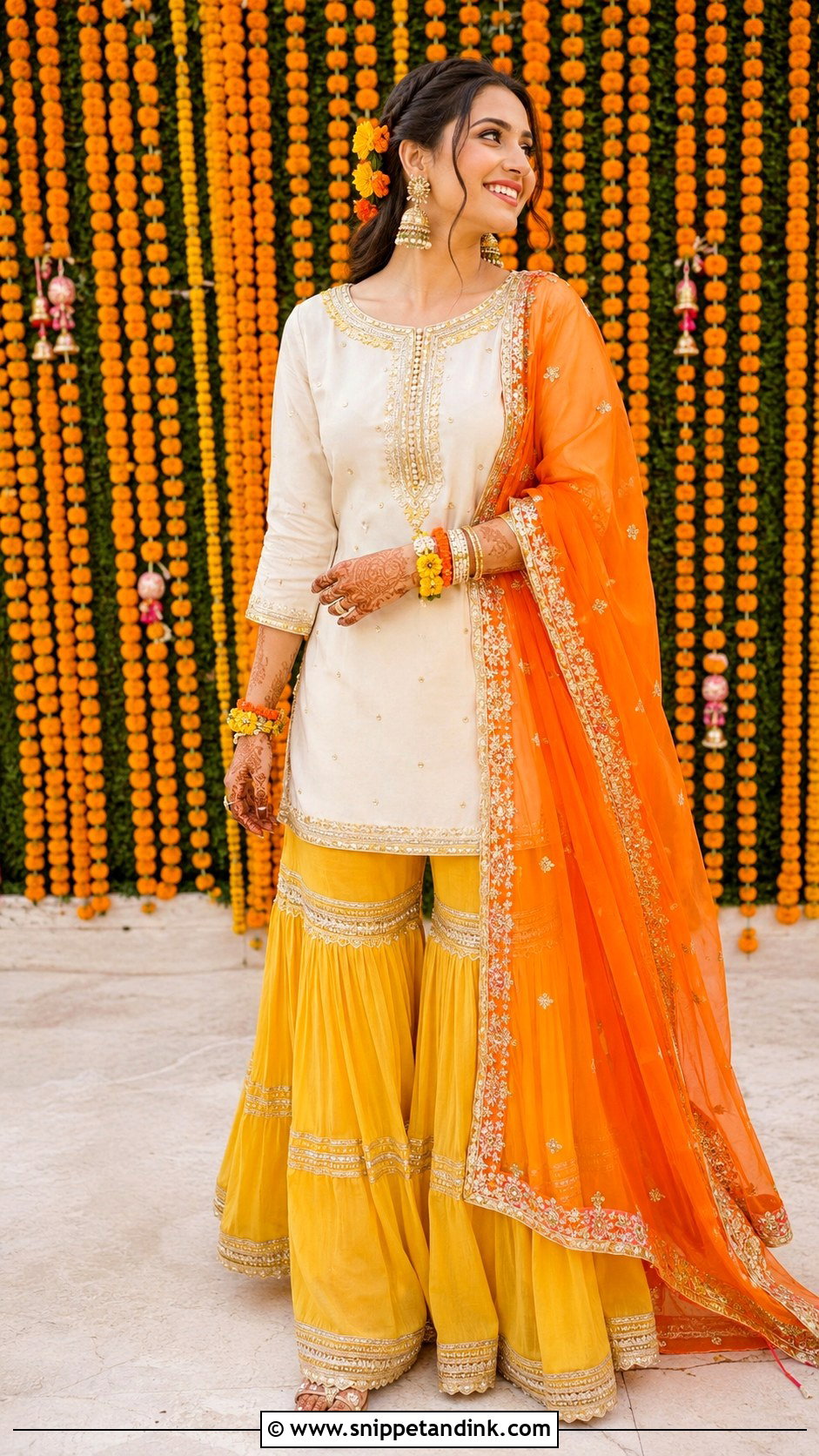Gharara Haldi Outfit - Snippet and Ink - 25 Wedding Haldi Outfit Ideas