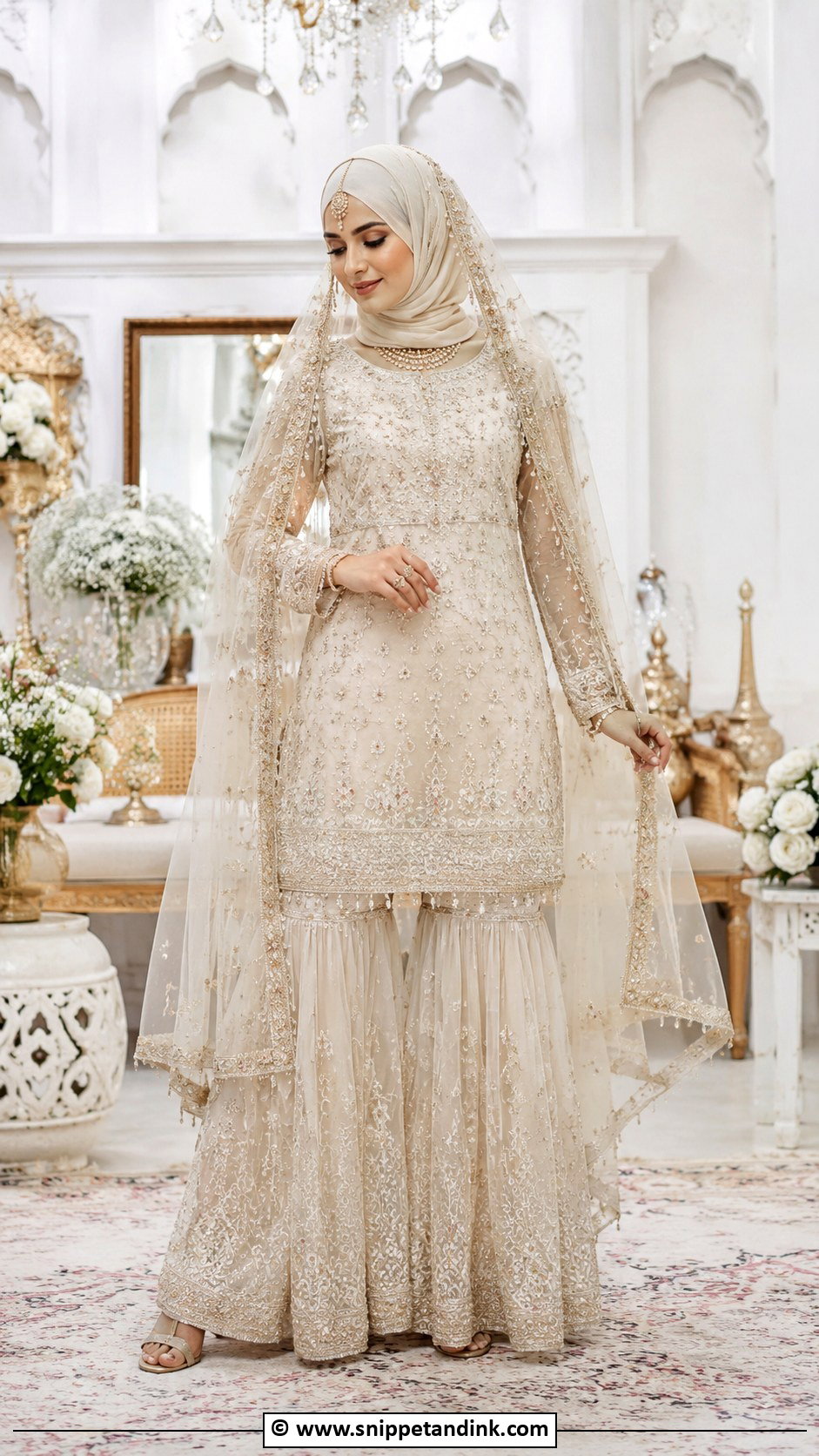 Gharara Hijabi Wedding Dress - Snippet and Ink - 30 Hijabi Wedding Dress Ideas