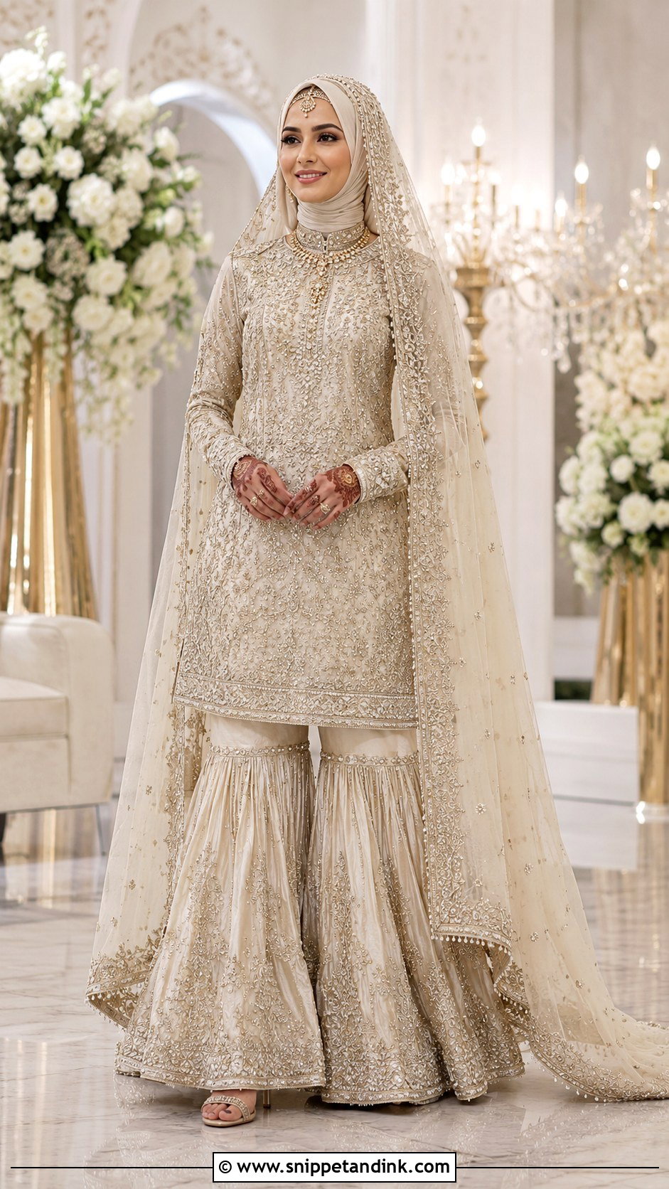 Gharara Islamic Wedding Dress With Hijab - Snippet and Ink - 25 Islamic Wedding Dress Hijab Bride Ideas