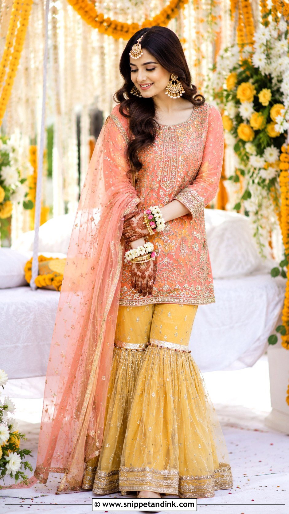 Gharara Mehndi Dress For Bride - Snippet and Ink - 25 Mehndi Dress Ideas for Bride