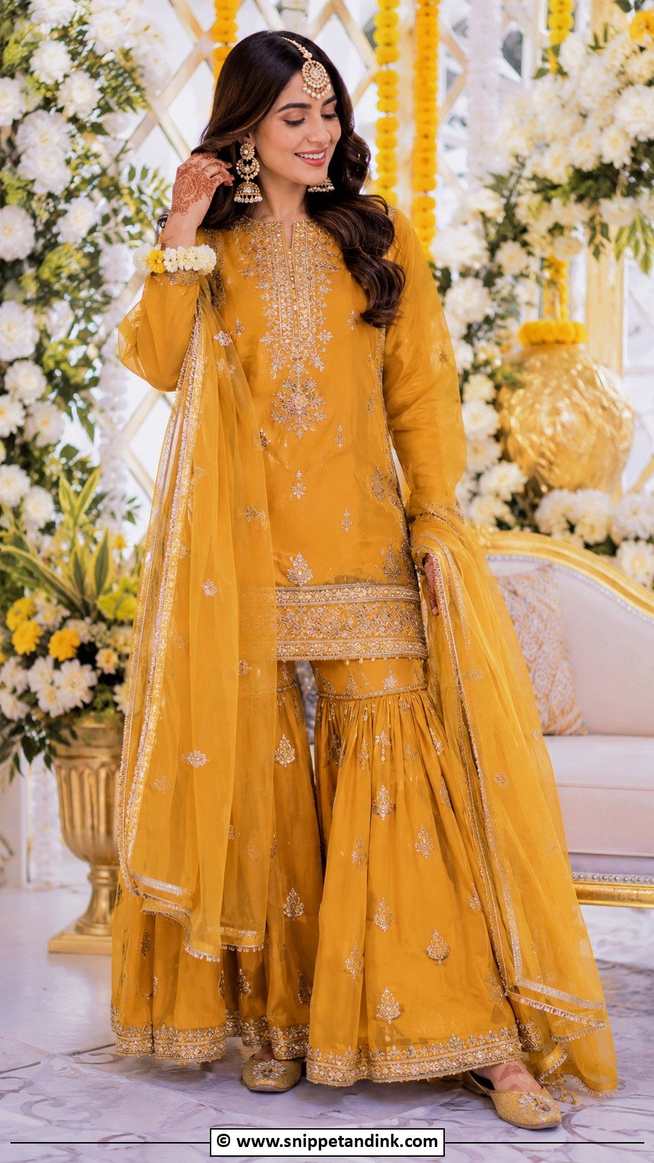 Gharara Outfit For Mehandi Bride - Snippet and Ink - 30 Mehandi Outfits Brides