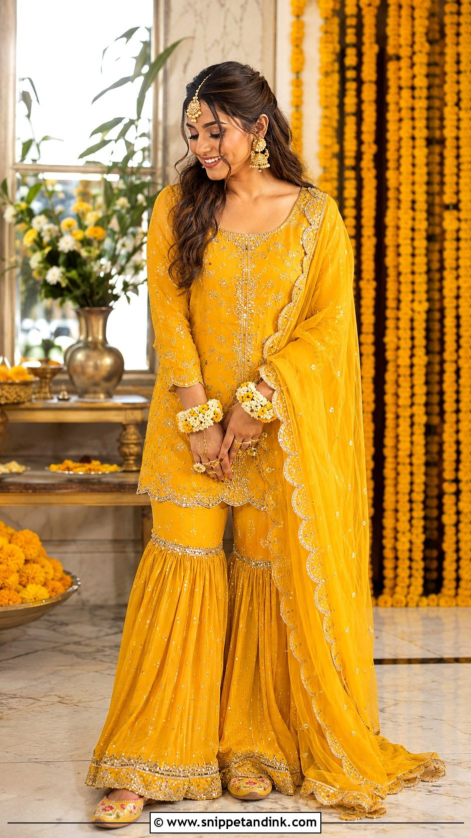 Gharara Set For Haldi Bride - Snippet and Ink - 25 Outfit for Haldi Function for Bride Ideas