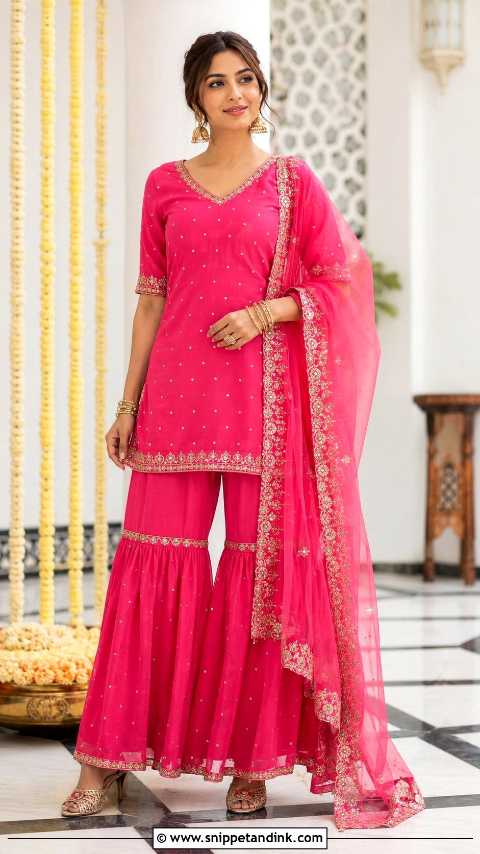 Gharara Set For Indian Wedding Party - Snippet and Ink - 25 Indian Wedding Party Dresses