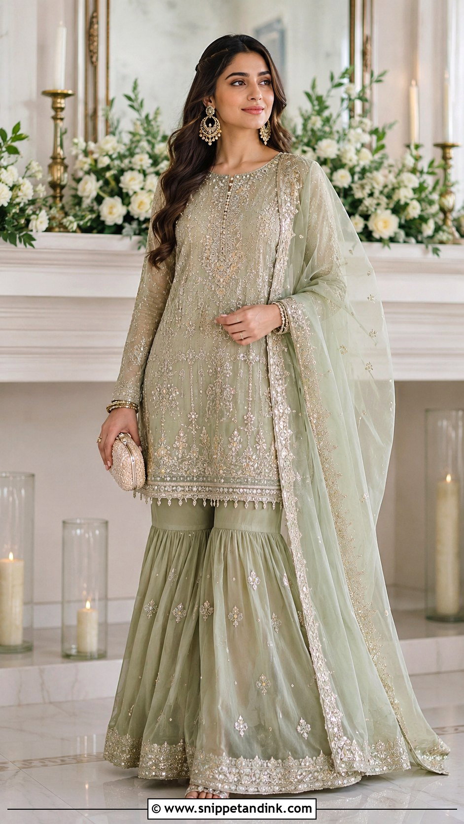 Gharara Set For Nikkah - Snippet and Ink - 25 Indian Friends Wedding Outfit Ideas
