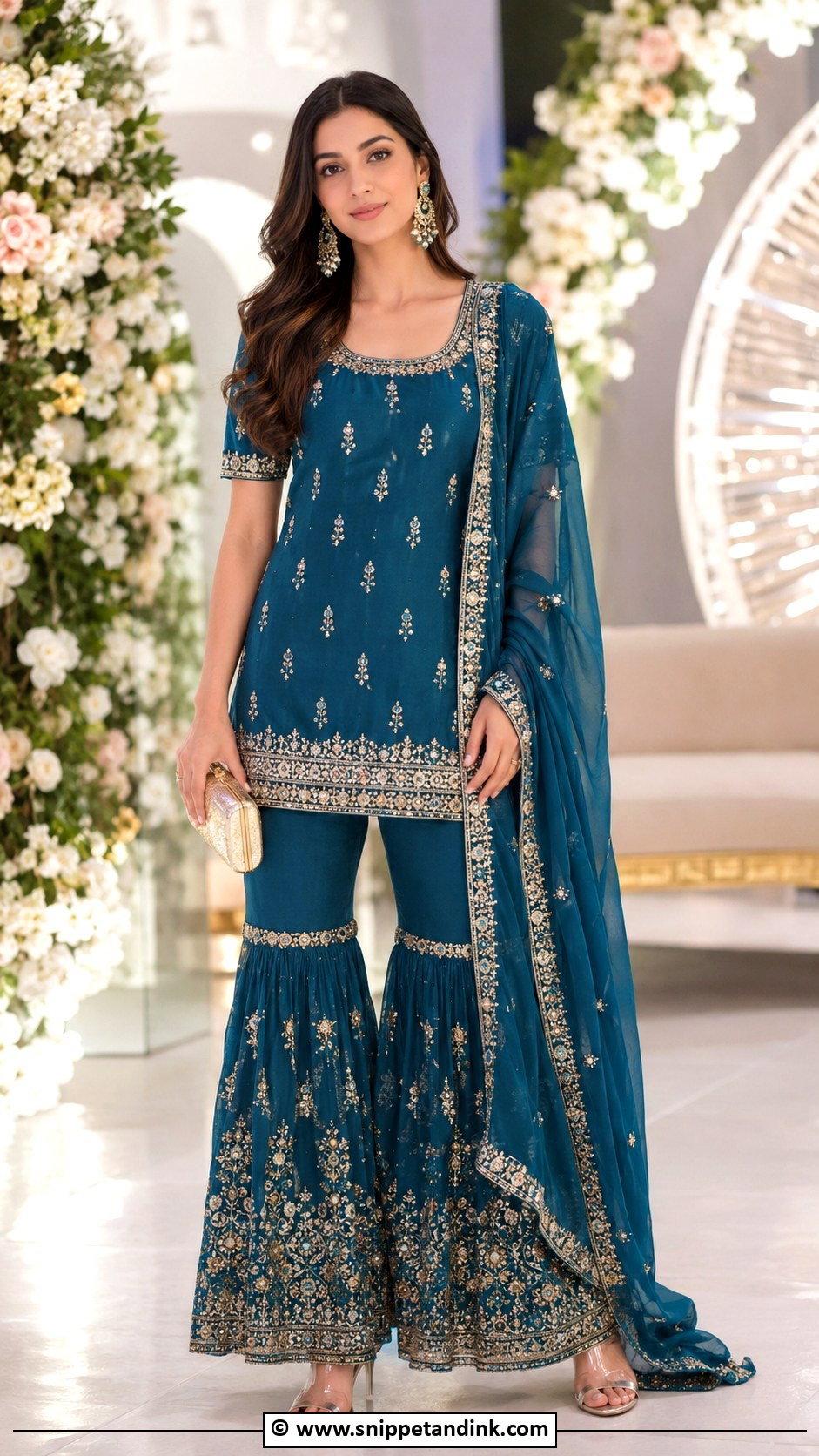 Gharara Set For Sangeet - Snippet and Ink - 35 Sangeet Outfit Ideas