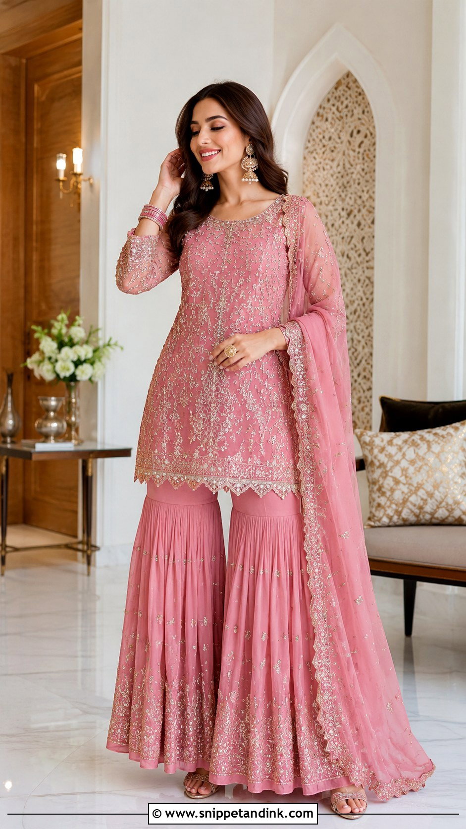 Gharara Set For Sister Wedding - Snippet and Ink - 25 Modern Indian Wedding Outfits Sisters