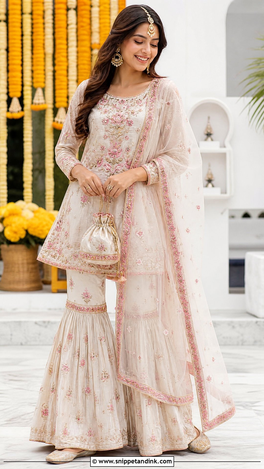 Gharara Set Indian Wedding Outfit - Snippet and Ink - 20 Indian Wedding Party Outfits