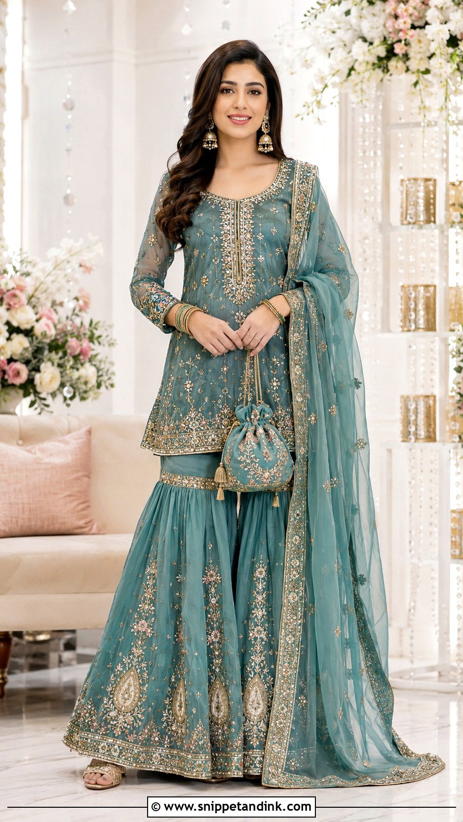 Gharara Set for Roka Ceremony - Snippet and Ink - 25 Dress for Roka Ceremony Ideas