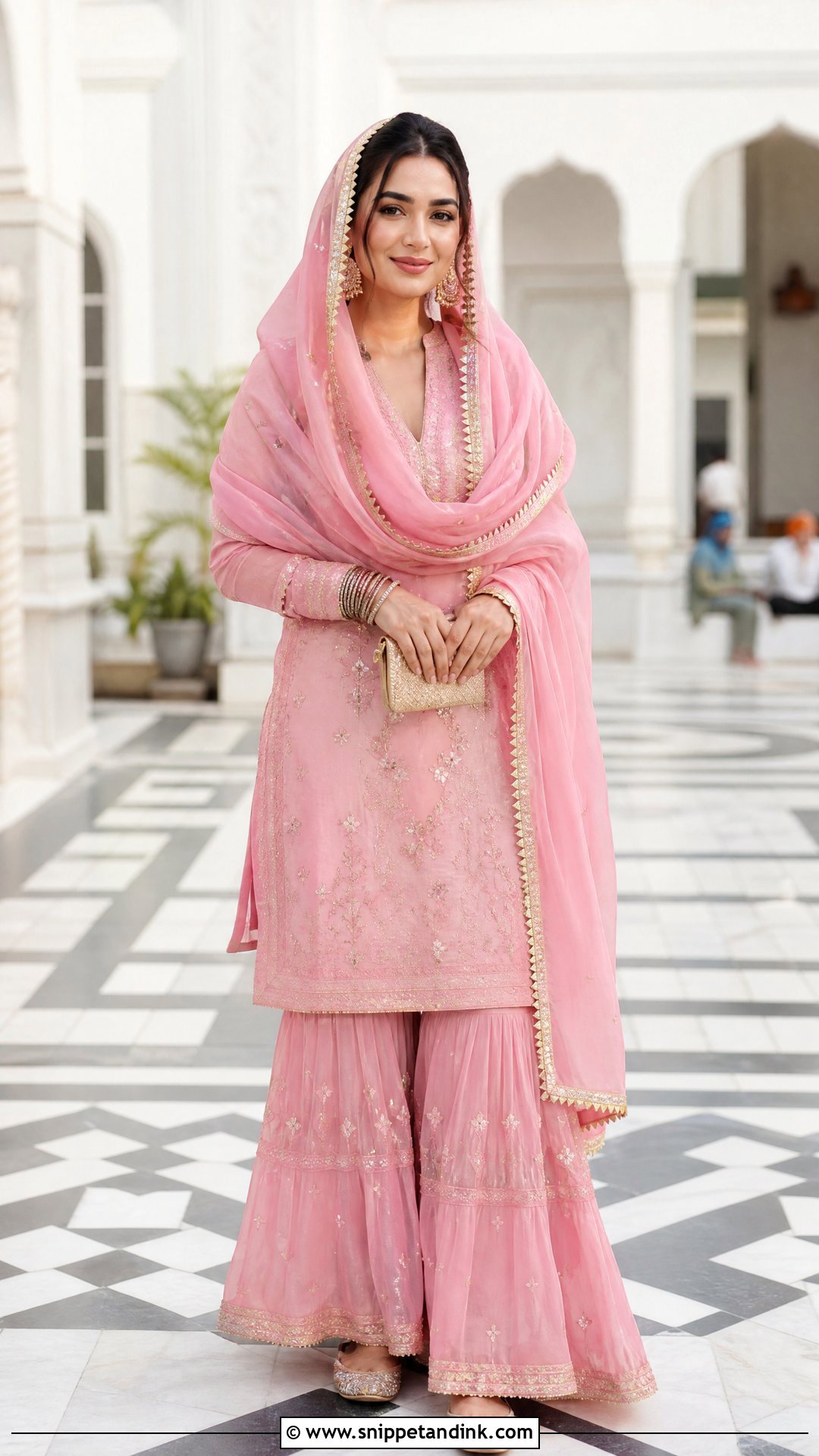 Gharara Suit For Gurudwara Wedding - Snippet and Ink - 25 Gurudwara Wedding Outfit Ideas