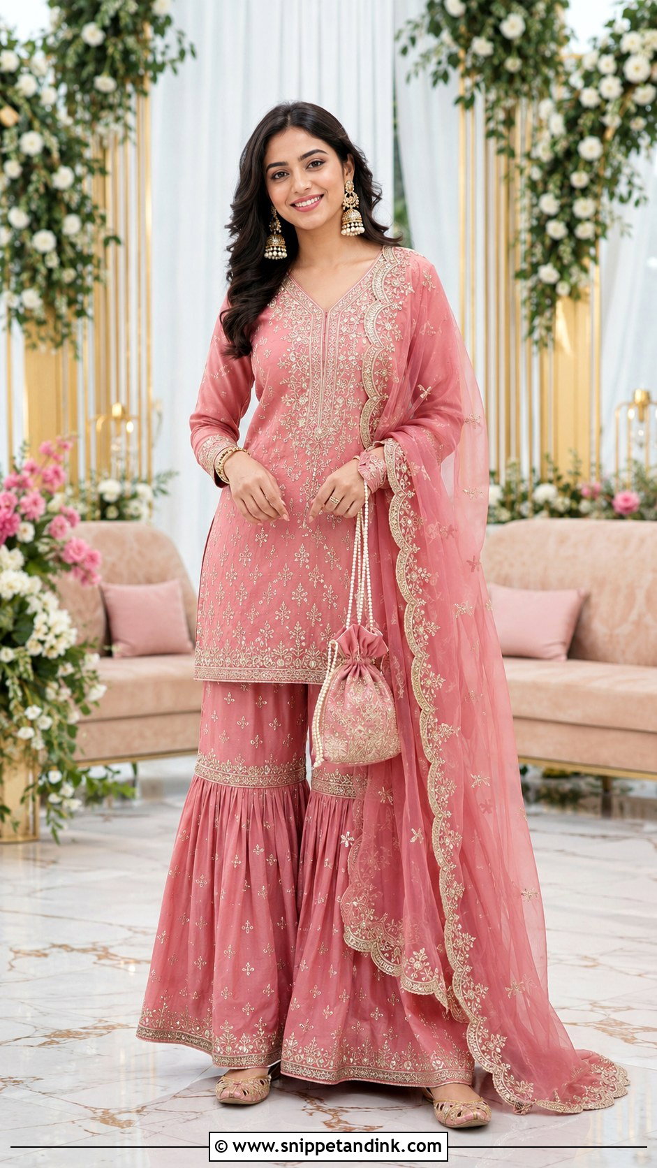 Gharara Suit For Indian Wedding Celebration - Snippet and Ink - 20 Indian Wedding Season Outfit Ideas