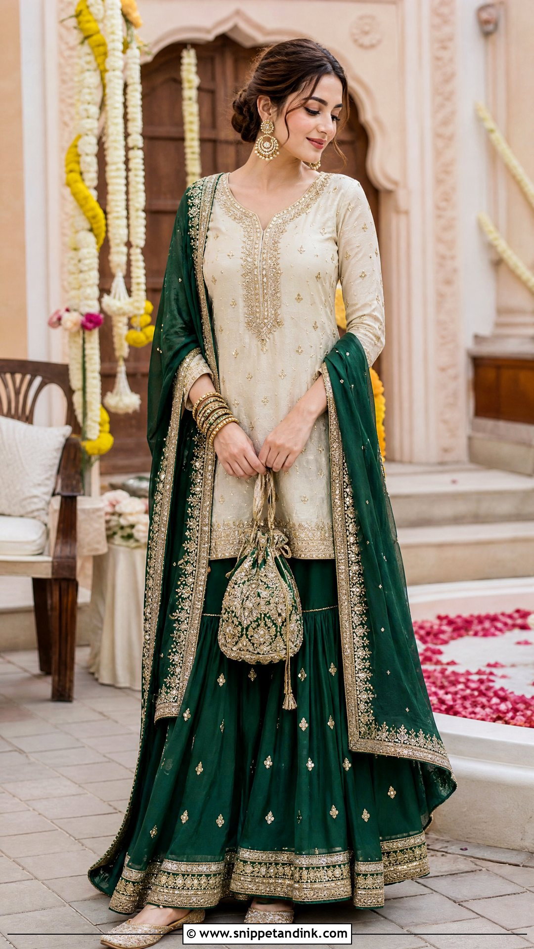 Gharara Suit Marriage Function Outfit - Snippet and Ink - 20 Marriage Function Outfit for Women Ideas