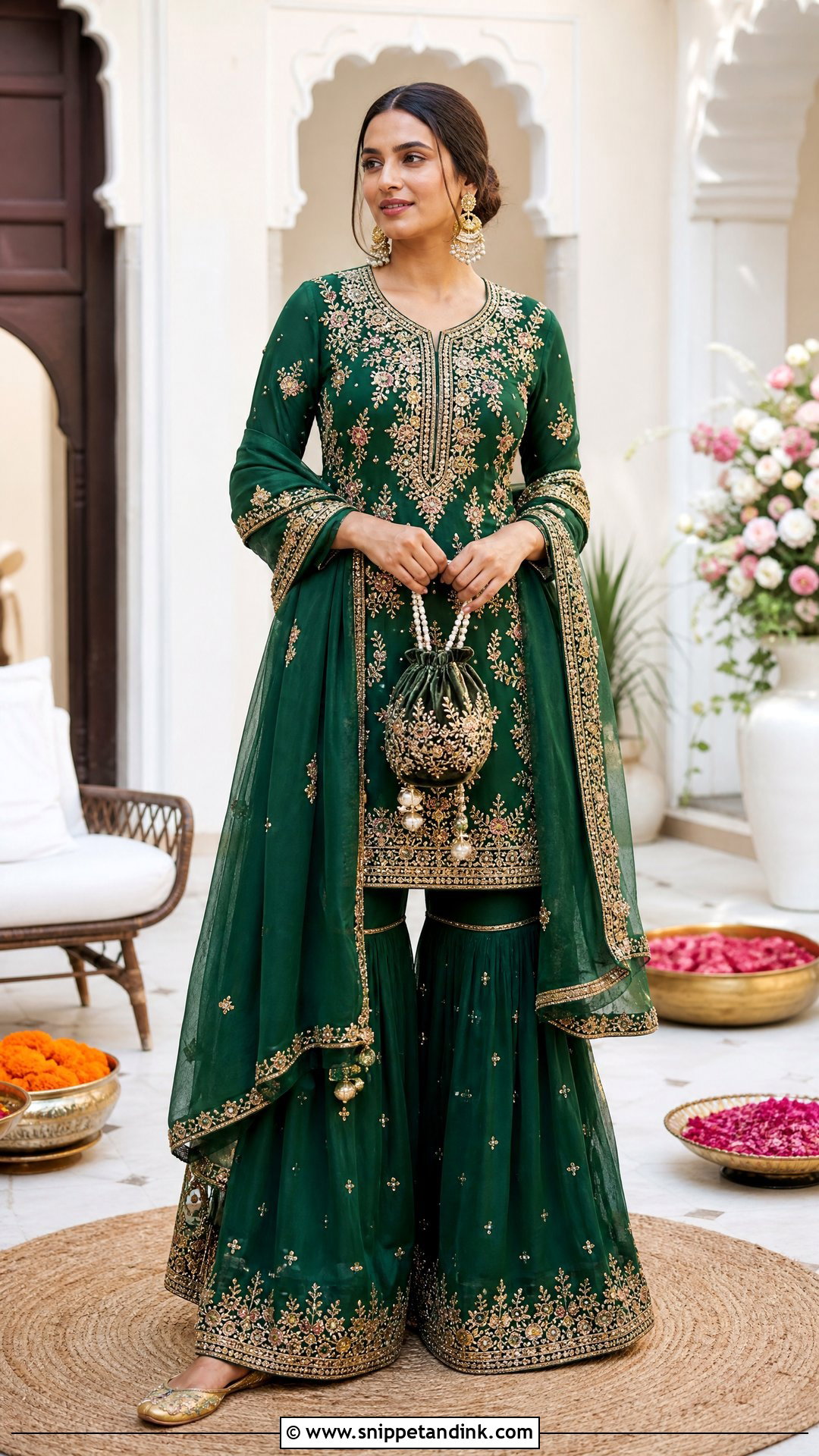 Gharara Suit Wedding Look - Snippet and Ink - 20 Simple Indian Wedding Look Ideas