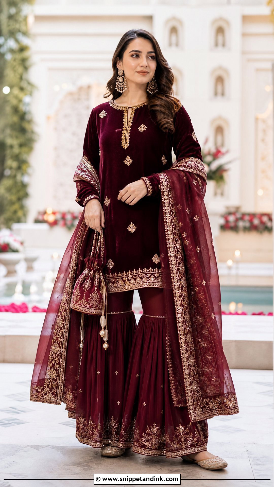 Gharara Suit Winter Marriage Outfit - Snippet and Ink - 20 Winter Marriage Outfit for Women Ideas