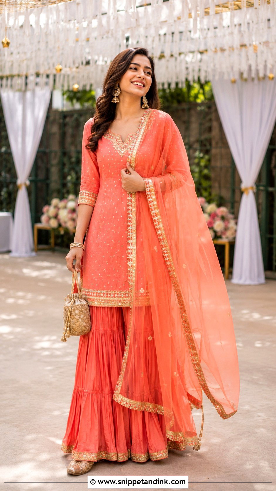 Gharara Suit With Gota Patti Dupatta - Snippet and Ink - 20 Dupatta Dress Ideas