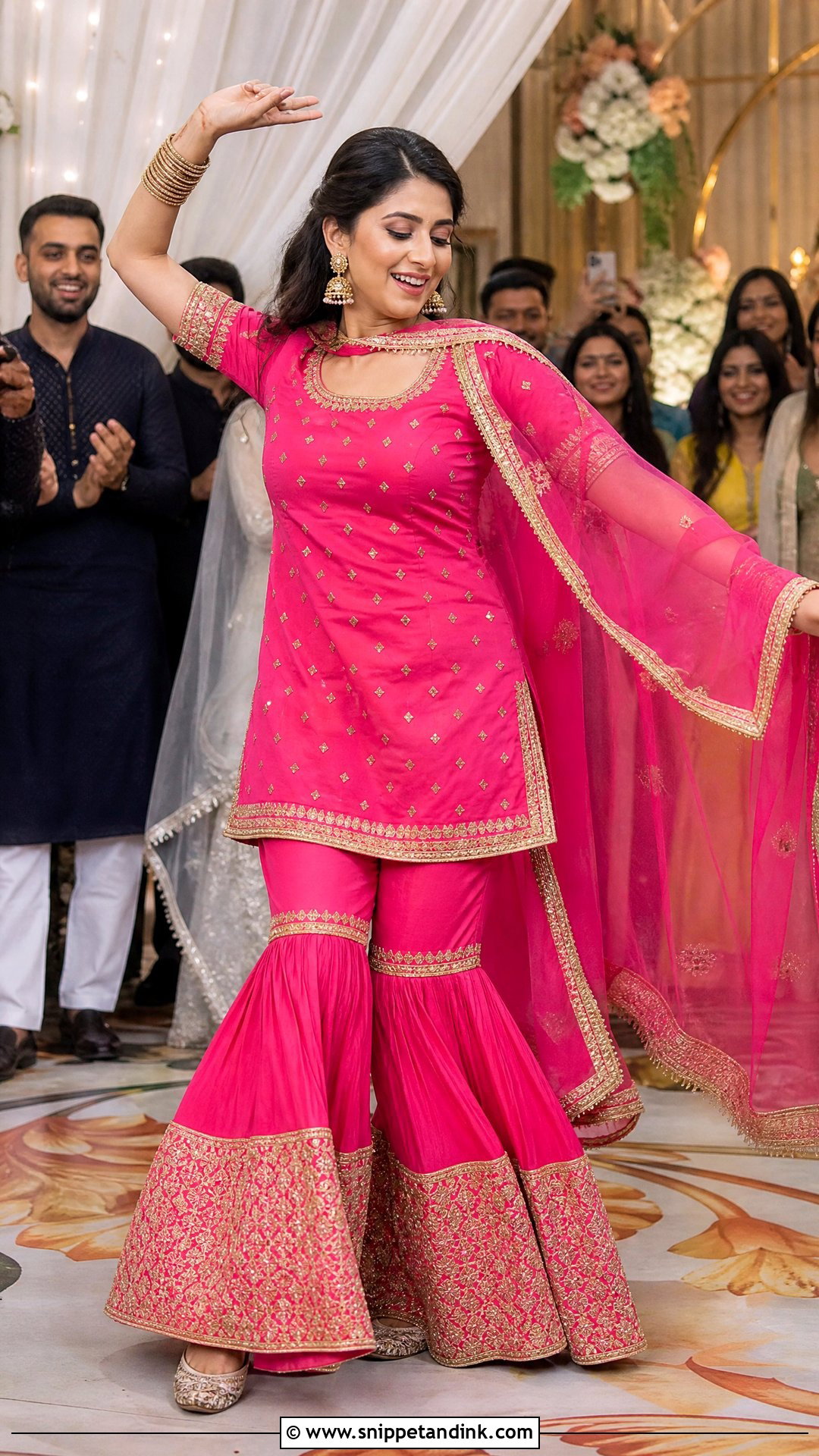 Gharara Suit for Sangeet - Snippet and Ink - 20 Sangeet Dress Ideas for Sisters