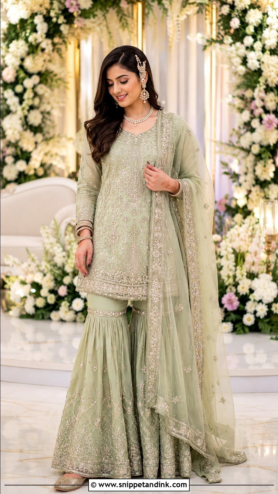 Gharara Suit for the Nikah - Snippet and Ink - 20 Indian Sister Wedding Outfit Ideas