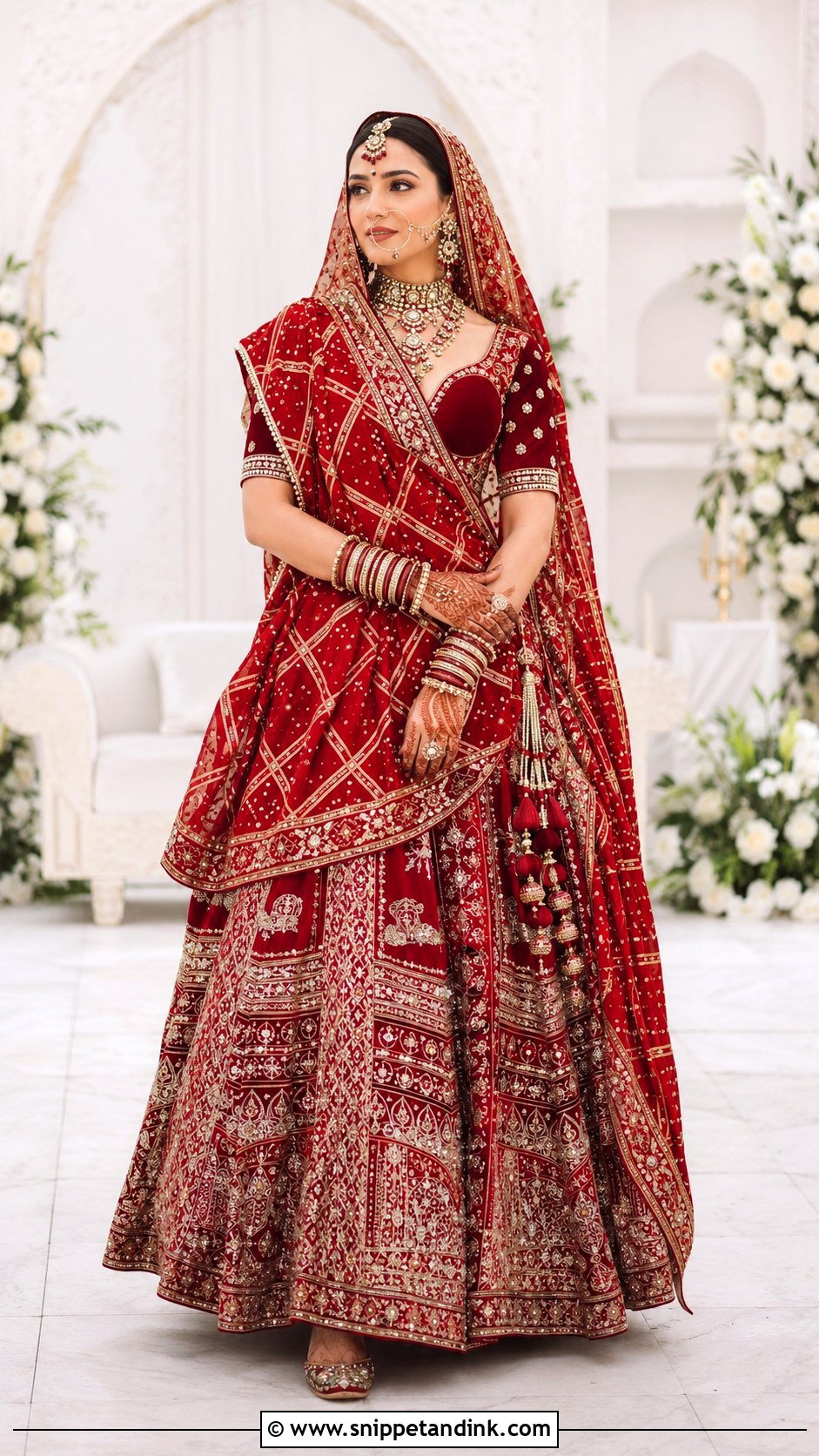 Gharchola Bridal Chunri Dupatta With Red Lehenga - Snippet and Ink - 20 Bridal Chunri Dupatta Ideas