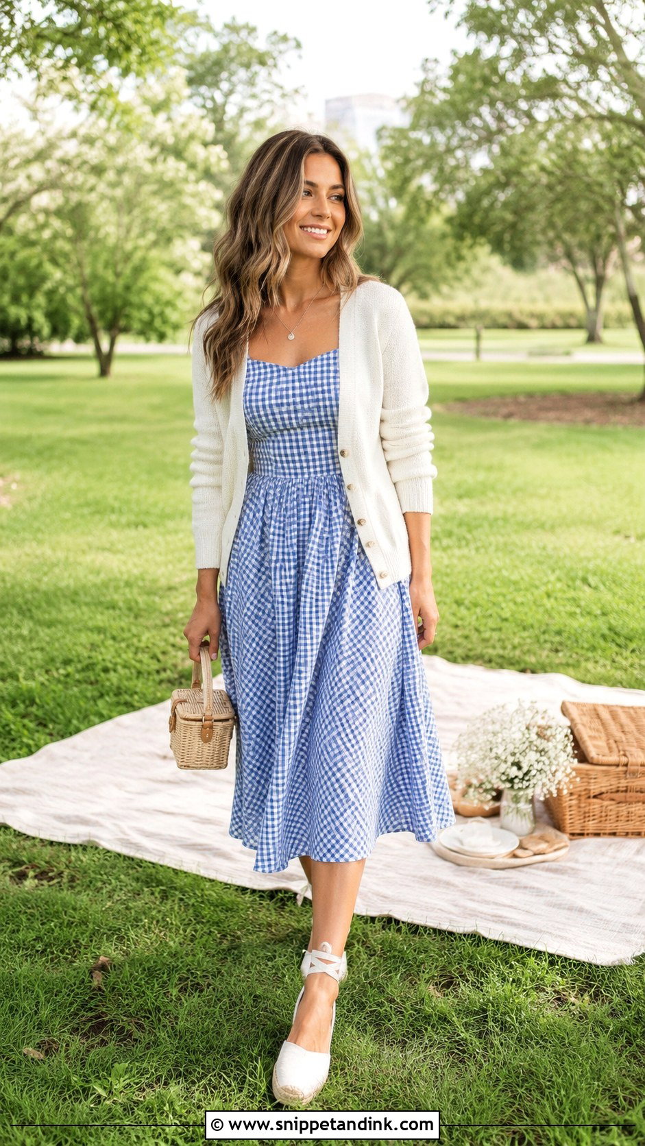 Gingham Dress Picnic Proposal Outfit - Snippet and Ink - 20 Casual Proposal Outfit Ideas