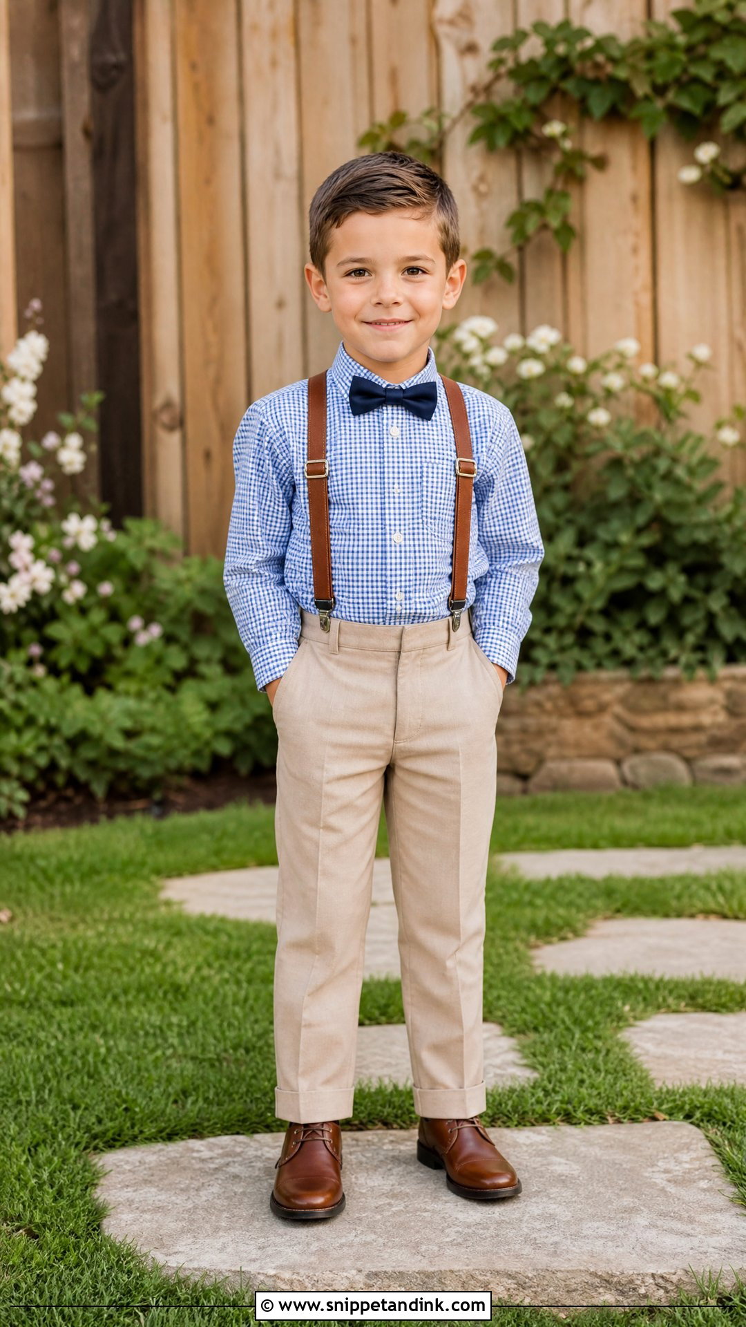 Gingham Ring Bearer Shirt With Suspenders - Snippet and Ink - 20 Ring Bearer Shirt Ideas