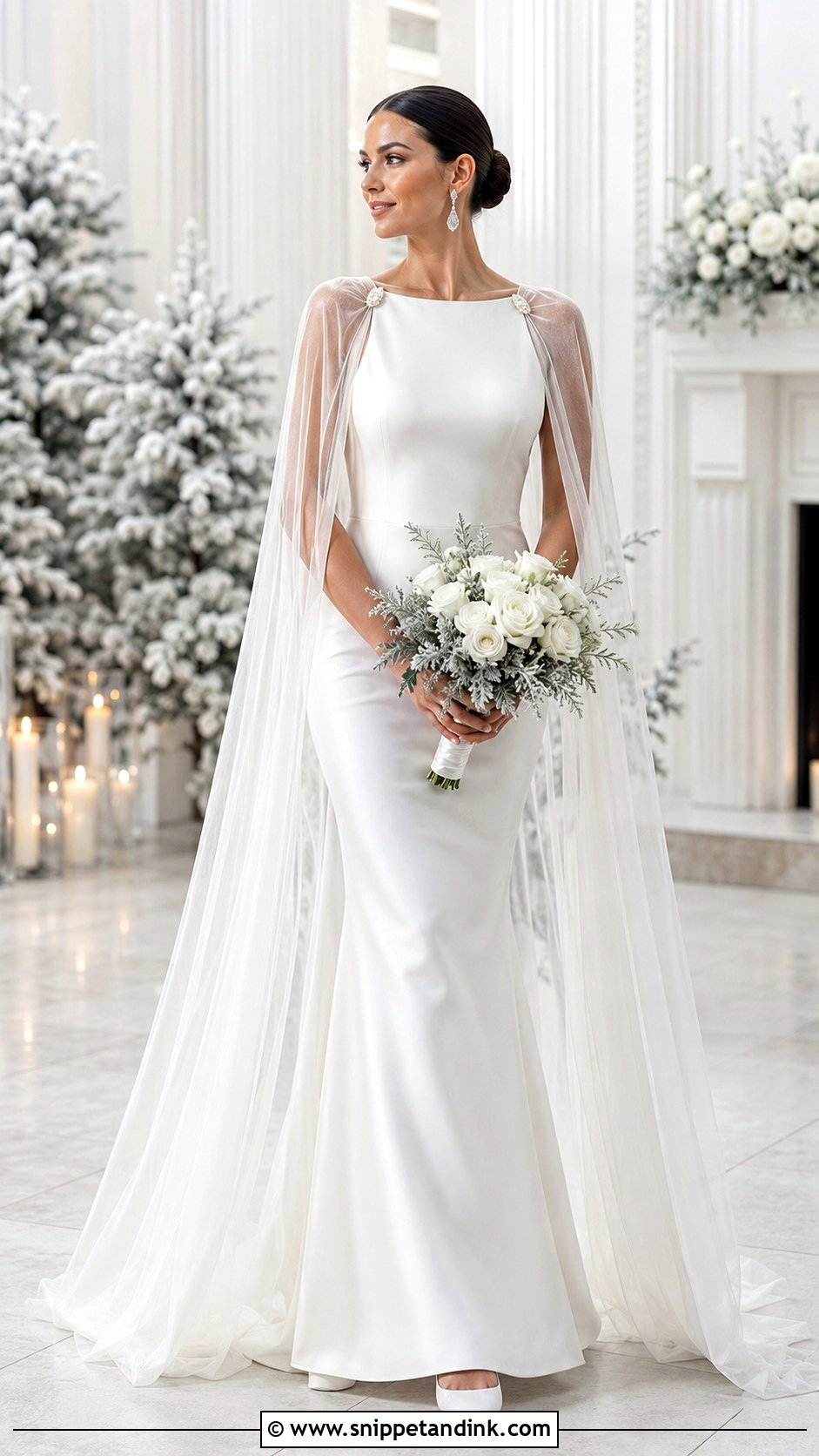 Giselle Wedding Dress With Bridal Cape - Snippet and Ink - 20 Giselle Wedding Dress Ideas