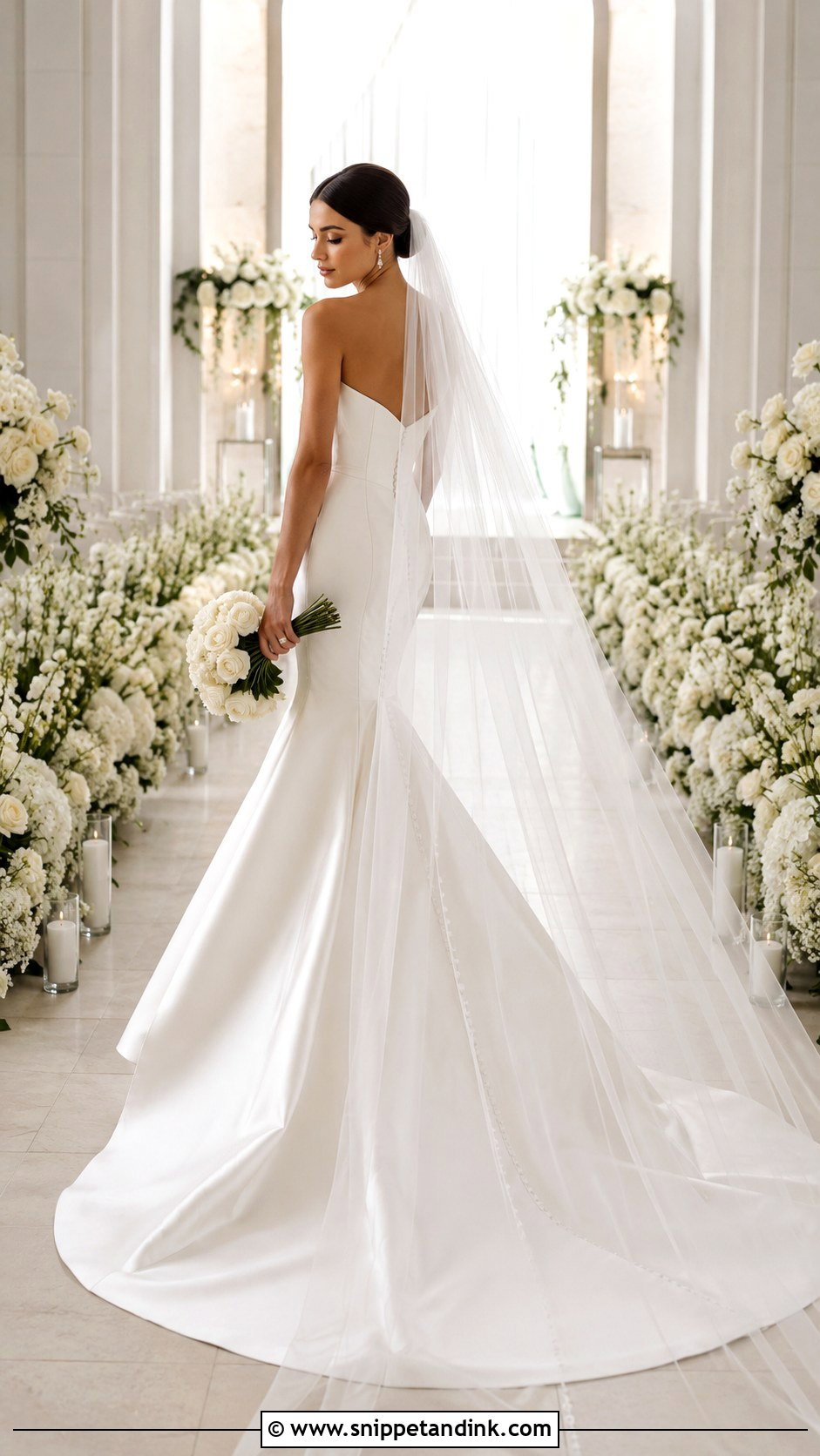 Giselle Wedding Dress With Cathedral Veil - Snippet and Ink - 20 Giselle Wedding Dress Ideas