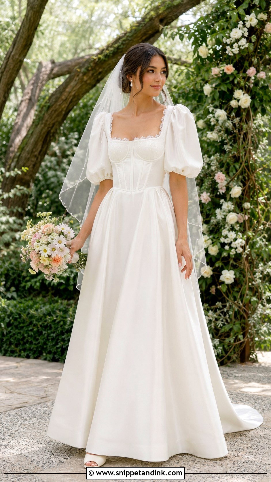 Giselle Wedding Dress With Puff Sleeves - Snippet and Ink - 20 Giselle Wedding Dress Ideas