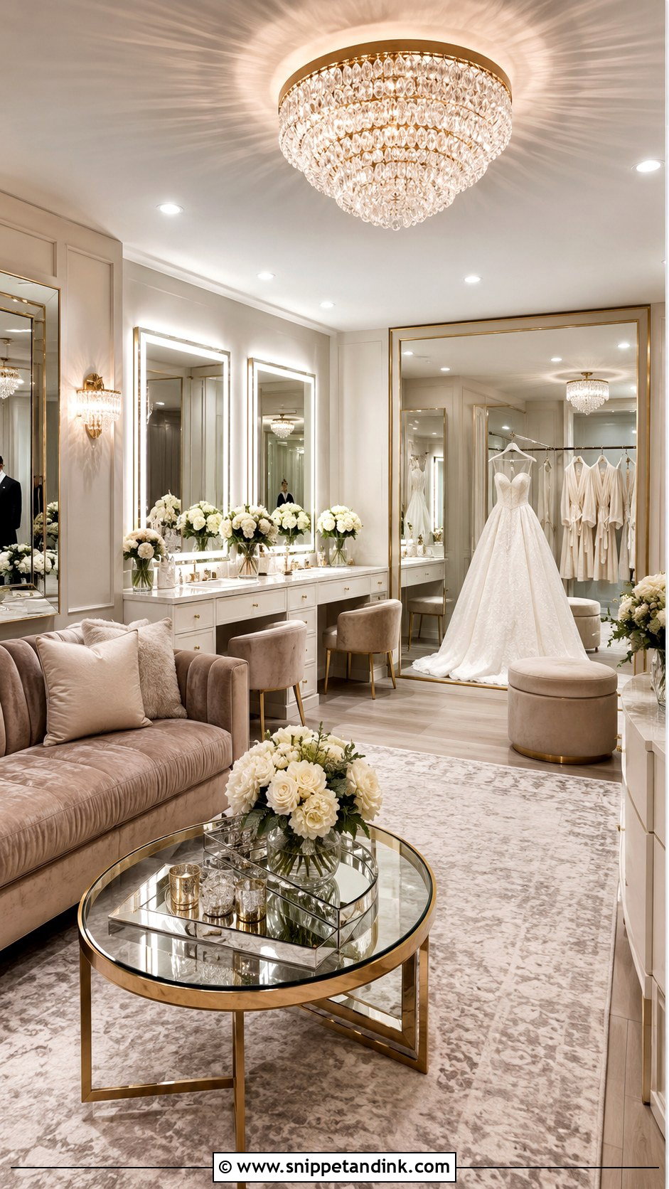 Glam Bridal Suite - Snippet and Ink - 20 Bride Suite Ideas