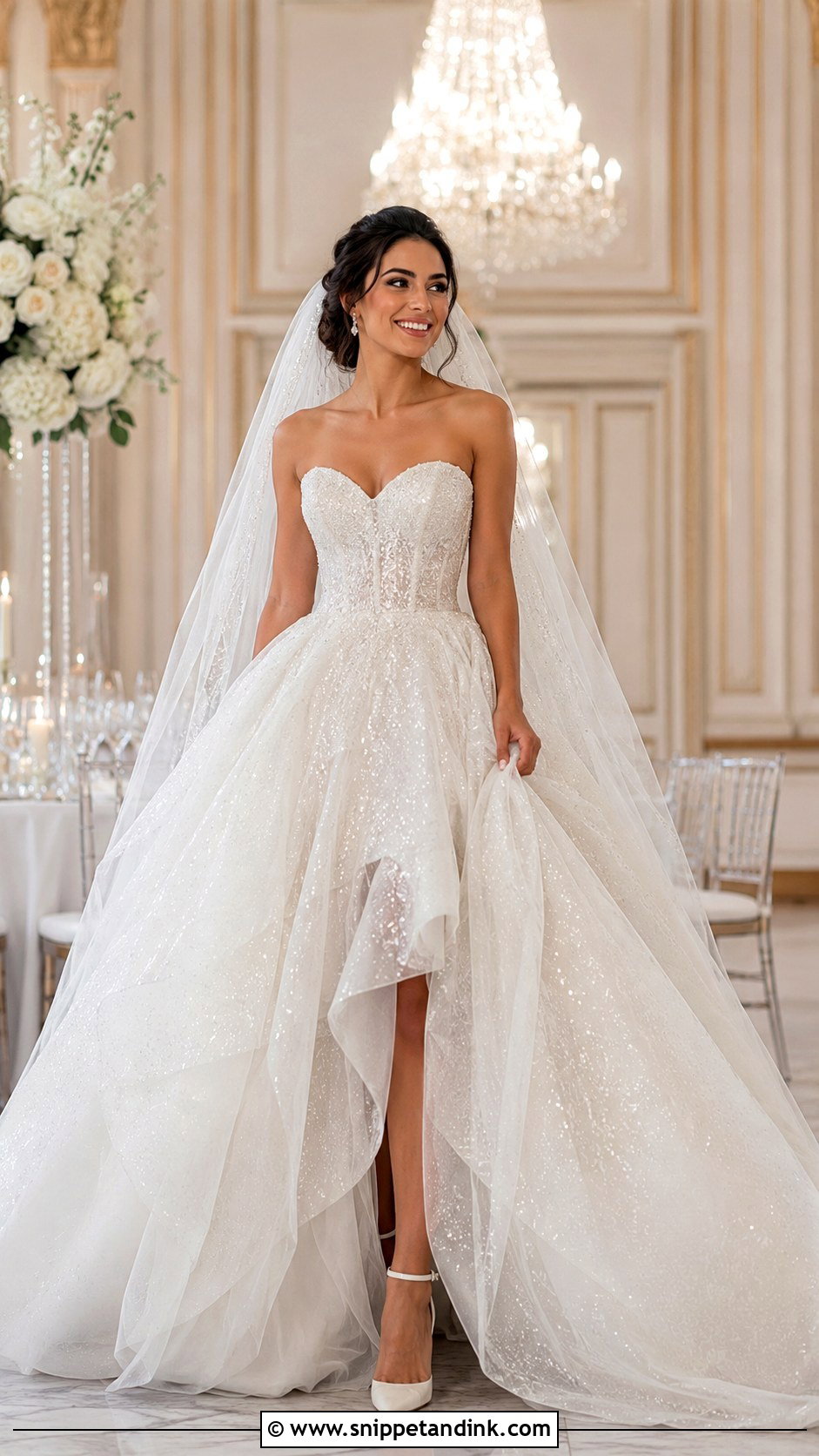 Glitter Ball Gown Wedding Dress - Snippet and Ink - 30 Glitter Wedding Dress Ideas